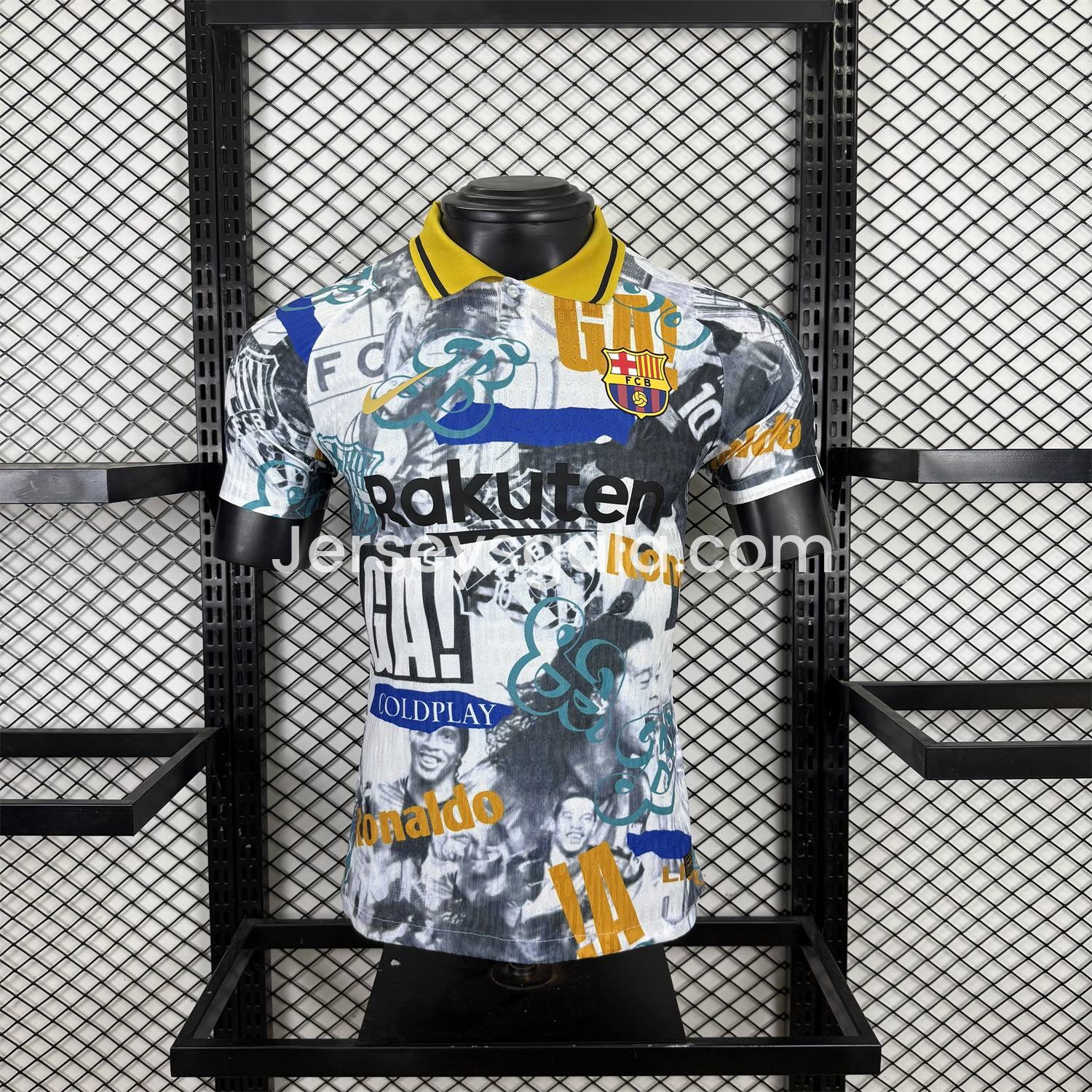 B.A.R.S.A 25-26 Ronaldinho Photo Collage Style POLO Colorful Special Jersey - Player Version - ReplicasJersey