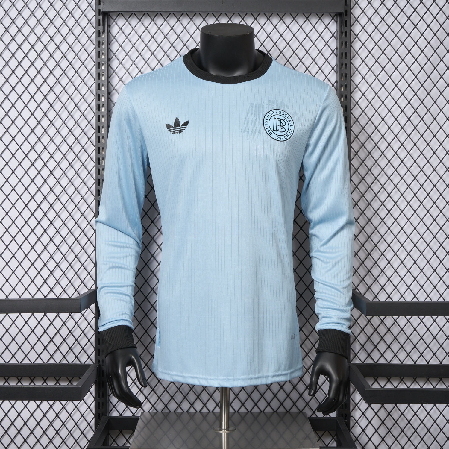 Germany 2025 125-Year Anniversary GK Blue Long Sleeve Jersey - Player Version - ReplicasJersey