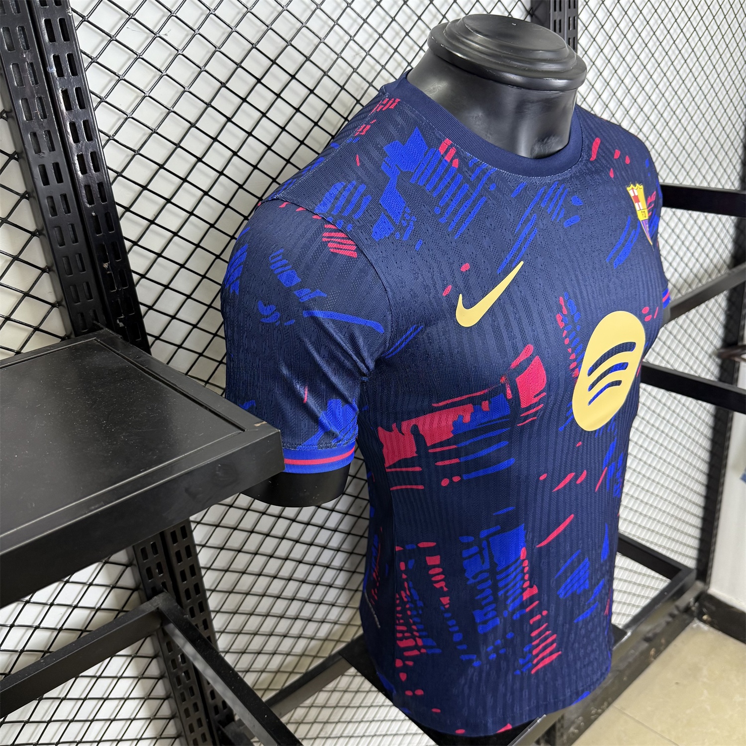 B.A.R.S.A 25-26 Red and Blue Graffiti Deep Blue Jersey - Player Version - ReplicasJersey