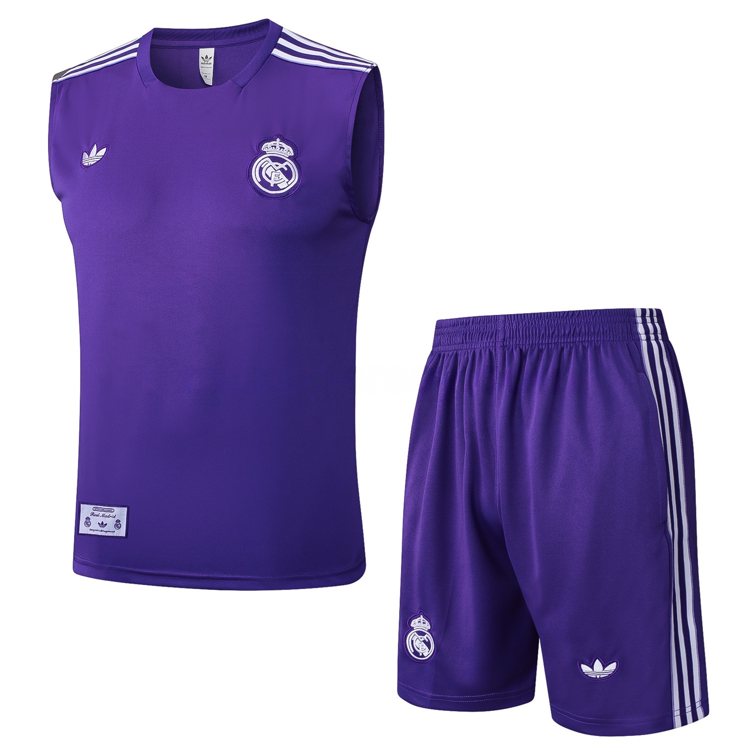 Real Madrid 25-26 Throwback Trefoil Vest Training Set - Purple - ReplicasJersey