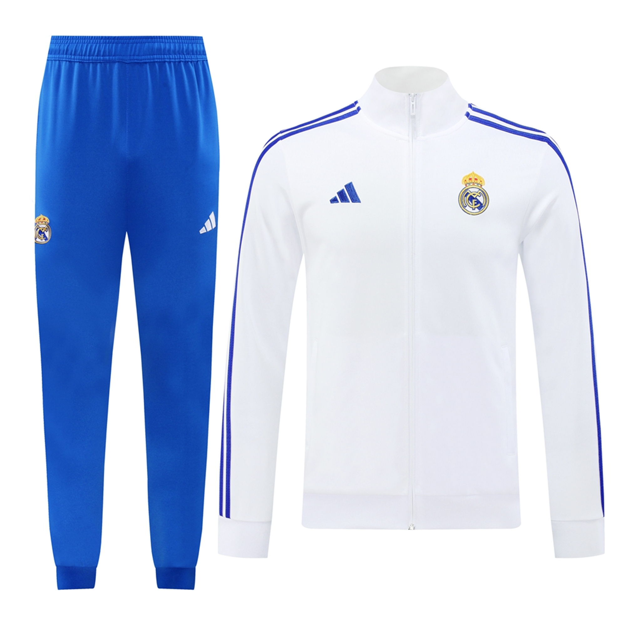 Real Madrid 24-25 Jacket Training Tracksuit - Blue & White - ReplicasJersey