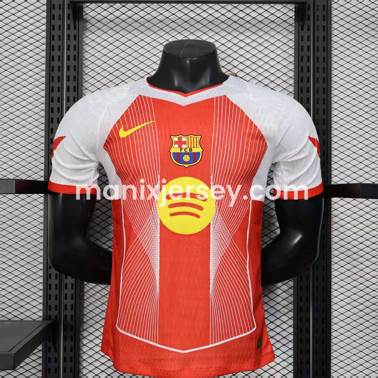 B.A.R.S.A 25-26 Red & White Big LOGO Special Jersey - Player Version - ReplicasJersey
