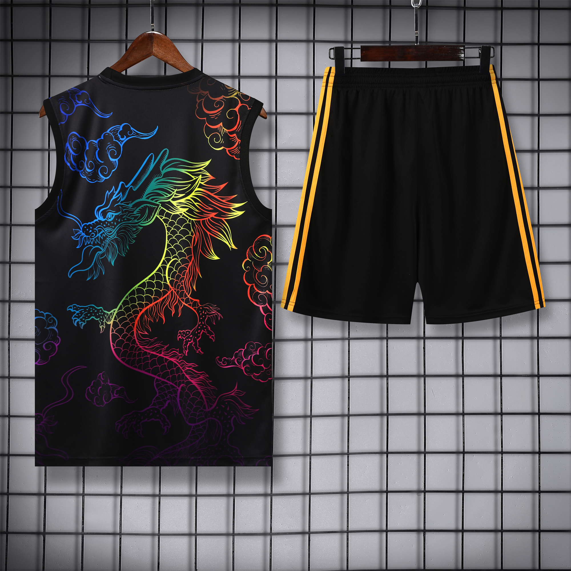 Real Madrid 24-25 Vest Training Set - Black Dragon - ReplicasJersey