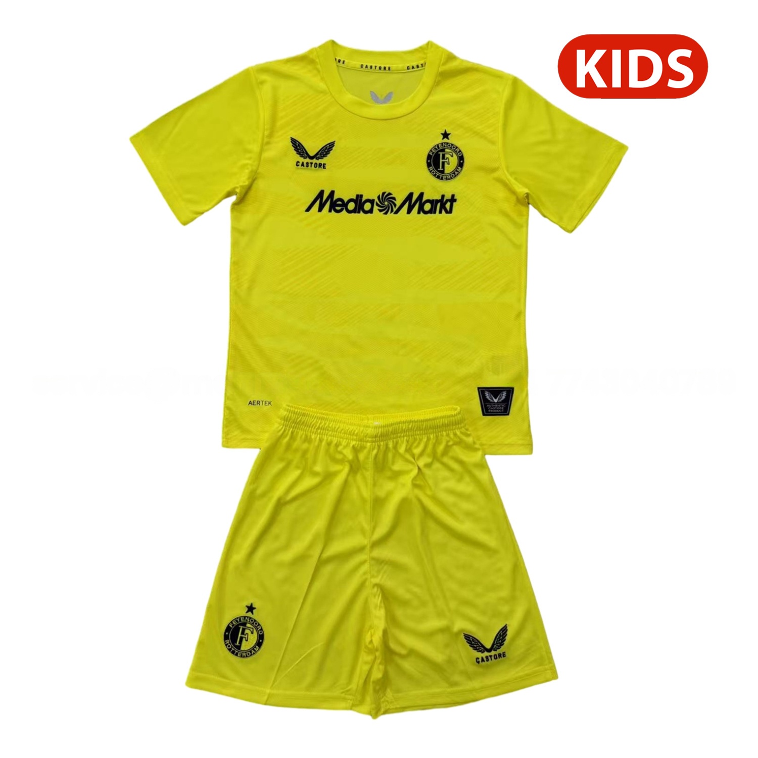 Feyenoord 25-26 Yellow Goalkeeper Kids Kit - ReplicasJersey