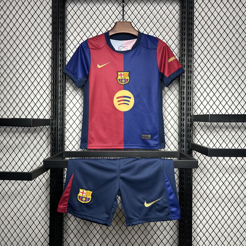 B.A.R.S.A 24-25 Home Stadium Kids Kit with Big Logo - ReplicasJersey