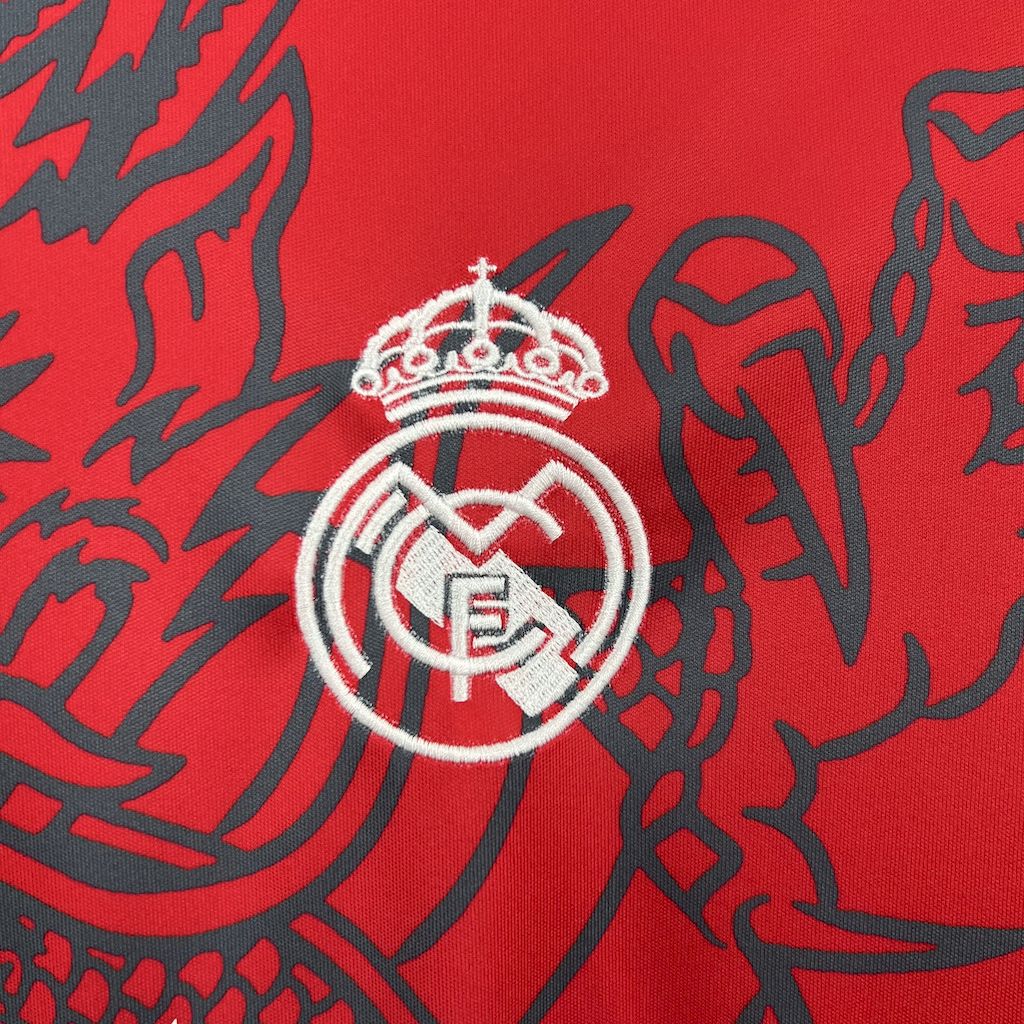Real Madrid 24-25 Red & Black Dragon Special Edition Jersey - ReplicasJersey