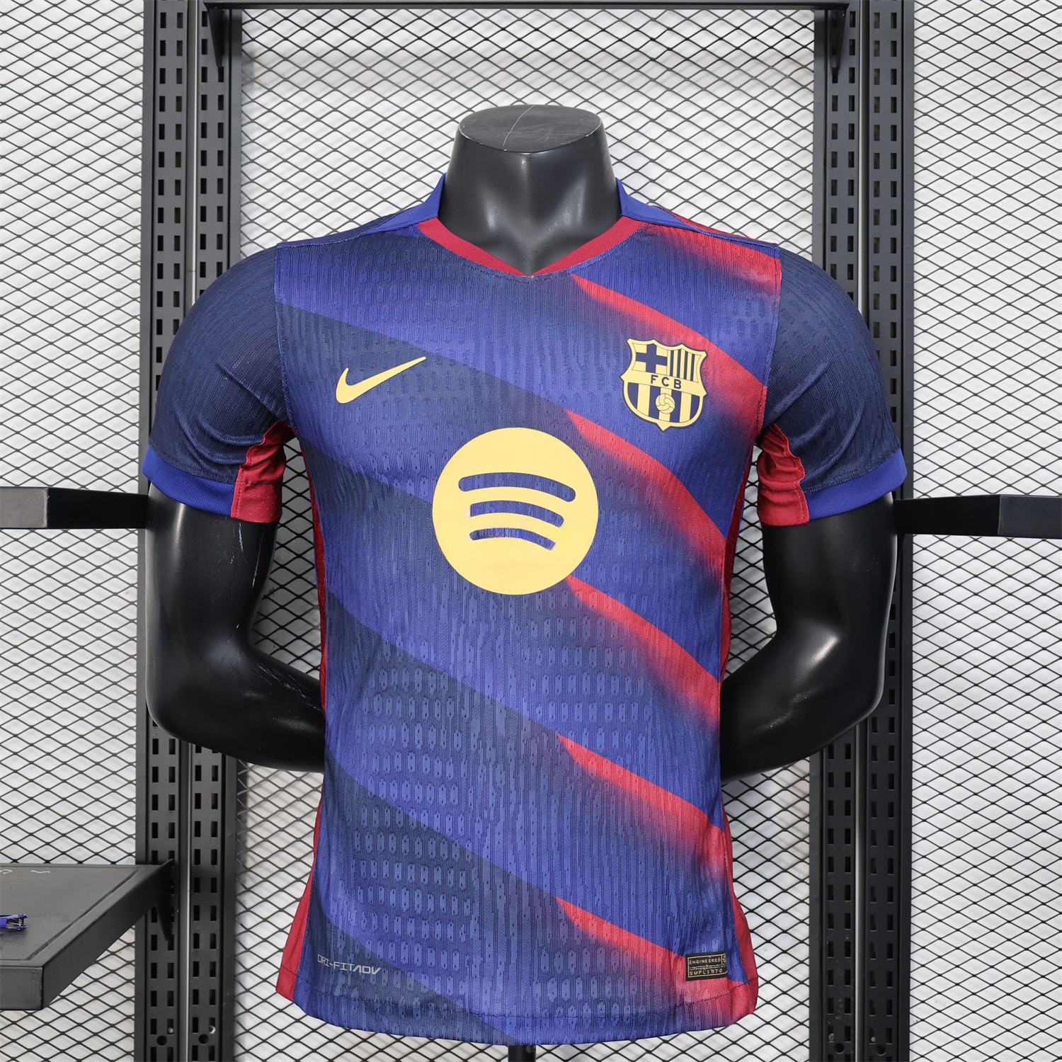 B.A.R.S.A 25-26 Red Diagonal Special Blue Jersey - Player Version - ReplicasJersey