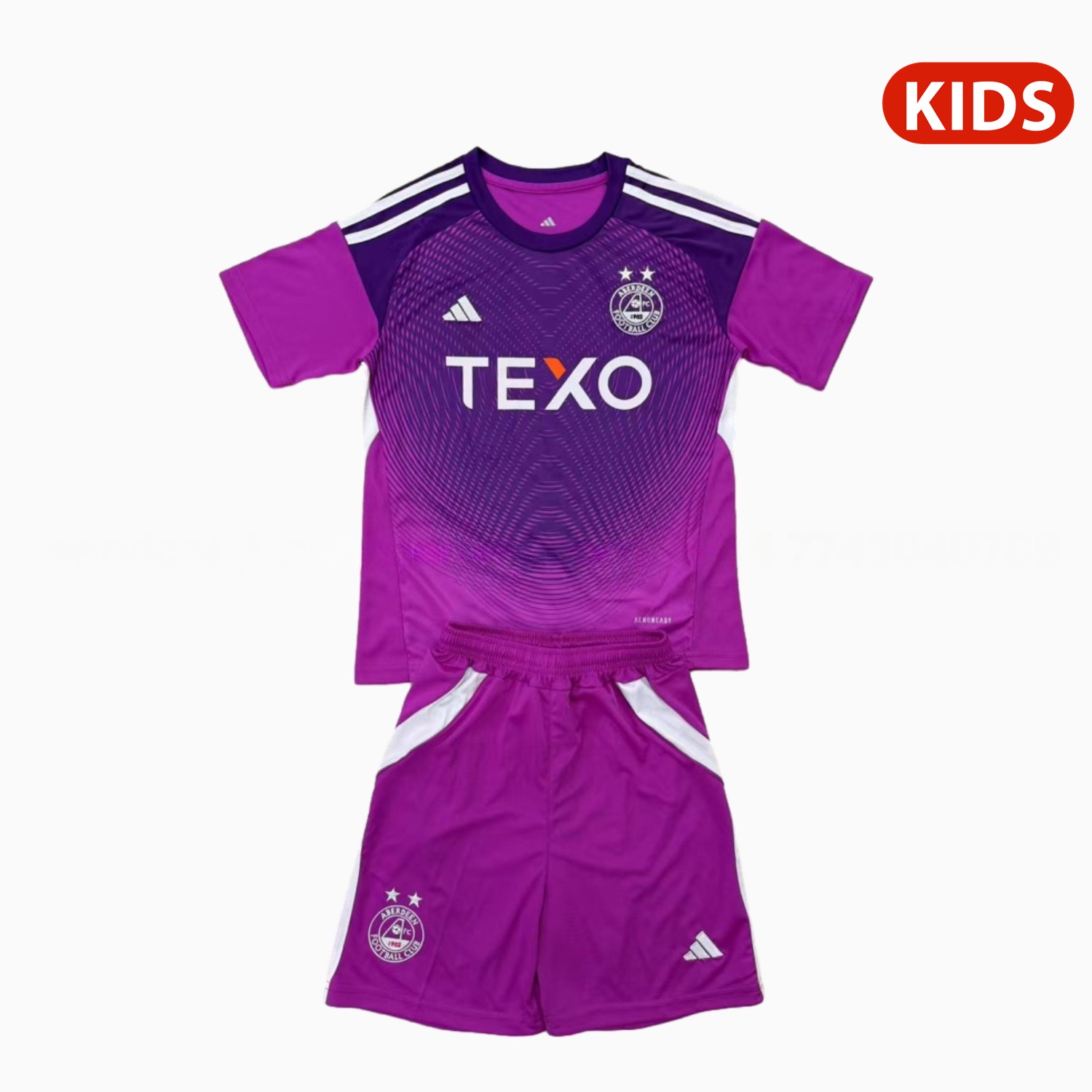 Aberdeen 25-26 Purple Goalkeeper Kids Kit - ReplicasJersey