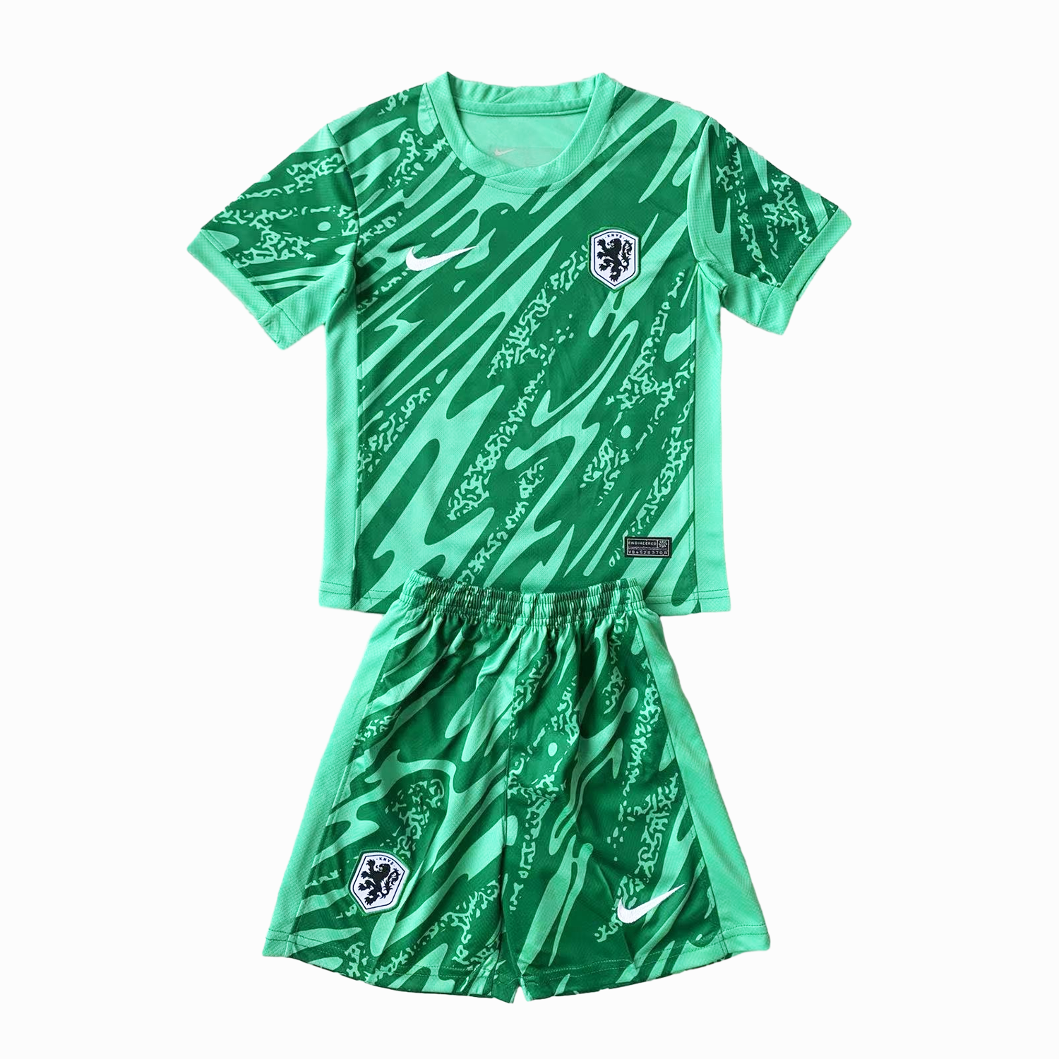 Netherlands 2024 Goalkeeper Kids Kit - Green - ReplicasJersey