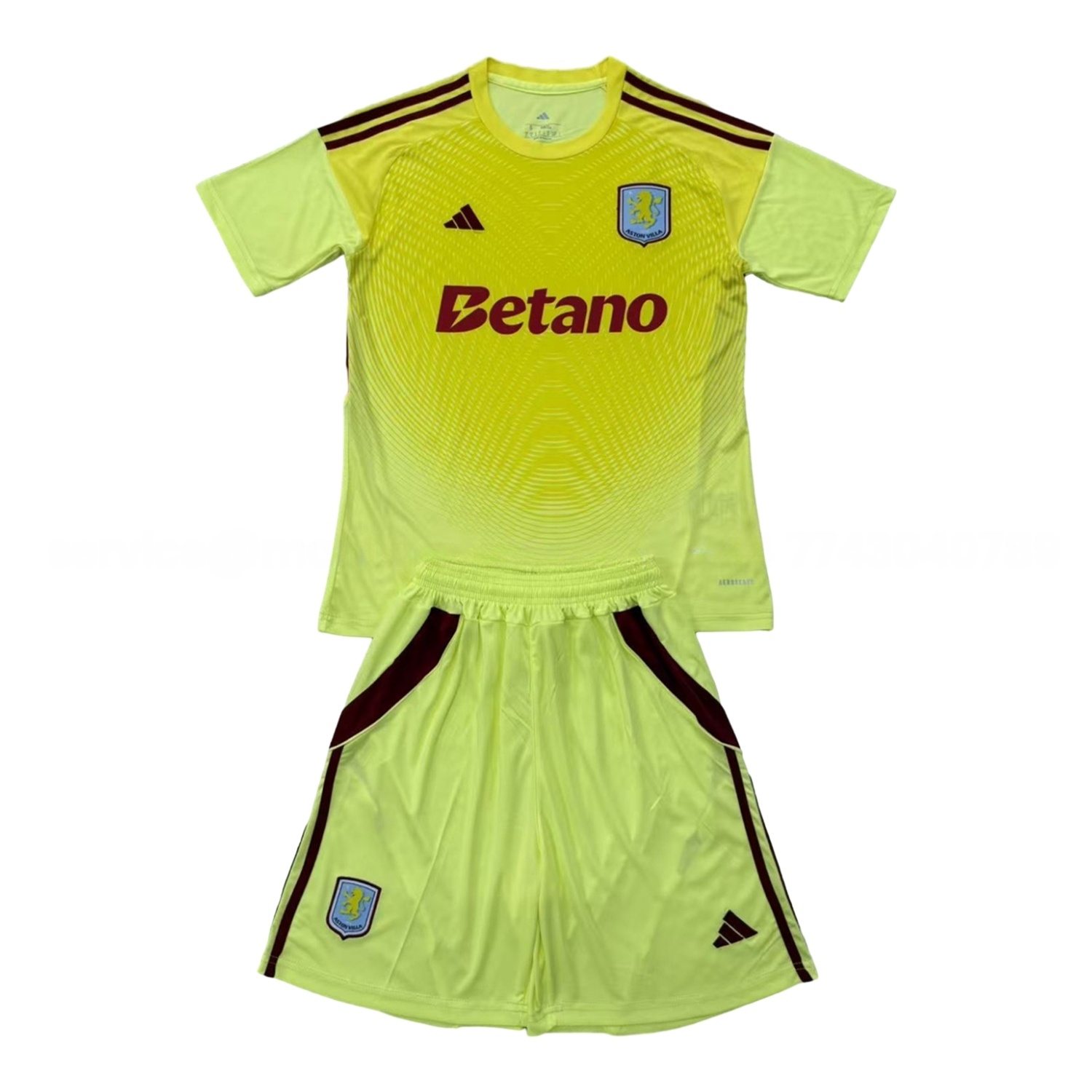 Aston Villa 25-26 Yellow Goalkeeper Men's Adult Jersey Set - Fans Version - ReplicasJersey