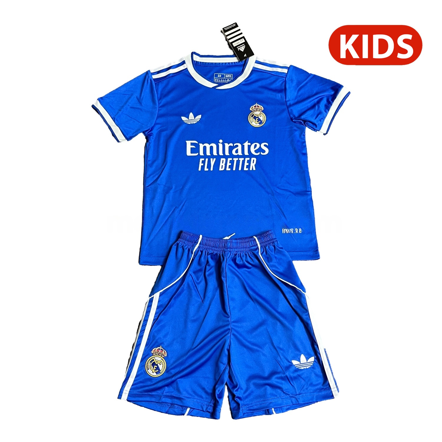 Real Madrid 25-26 Third Blue Trefoil Kids Kit - ReplicasJersey