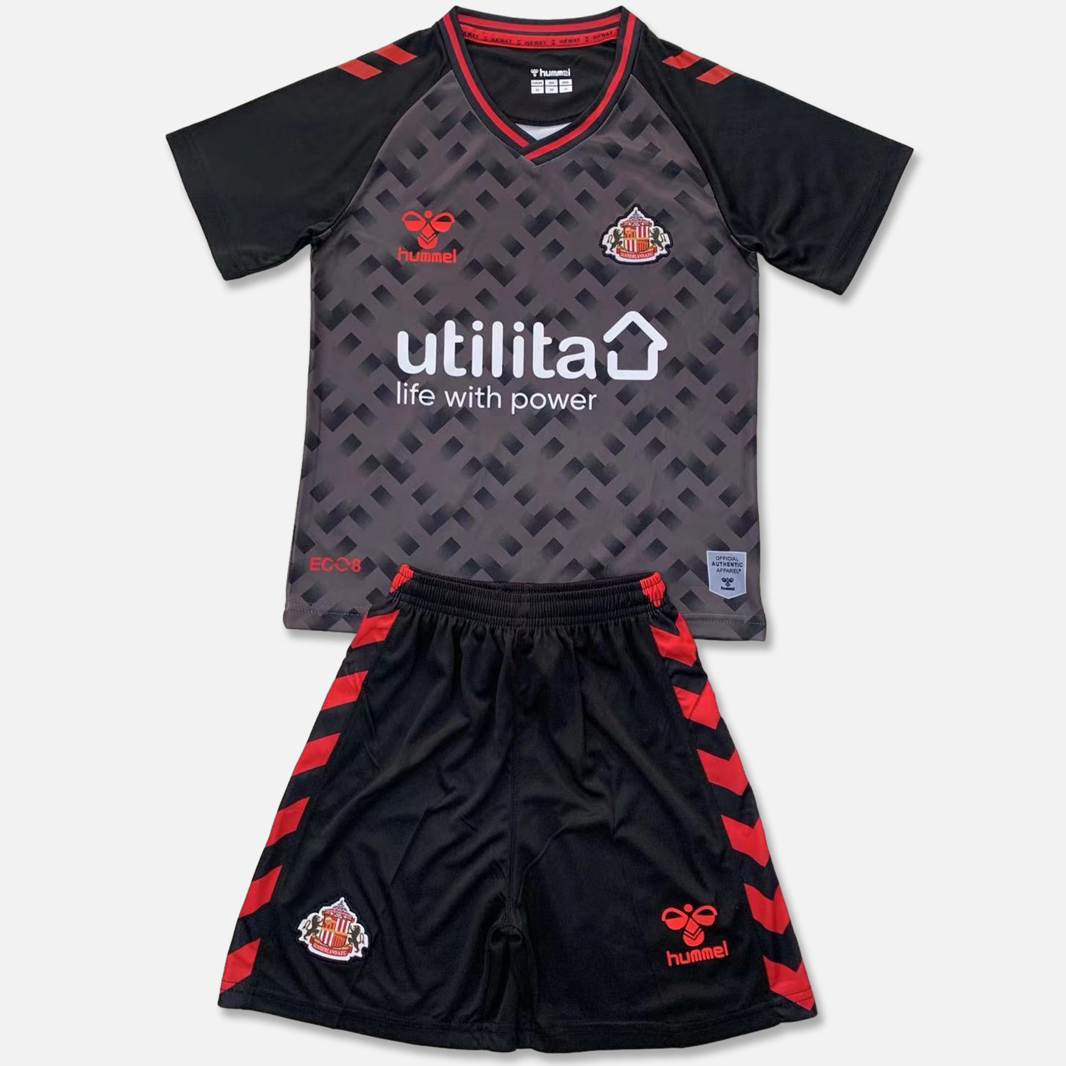 Sunderland 24-25 Black Goalkeeper Kids Kit - ReplicasJersey