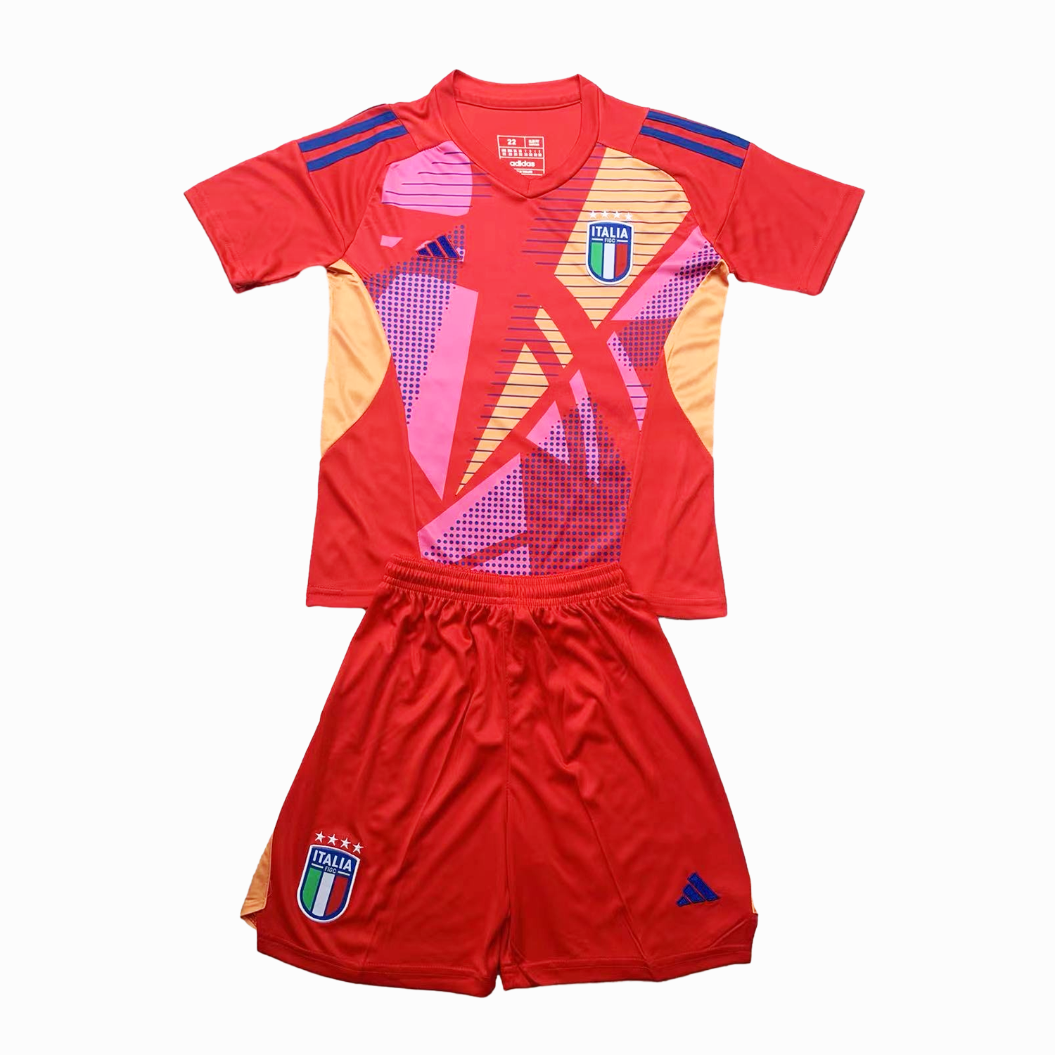 Italy 2024 Goalkeeper Kids Kit - Red - ReplicasJersey