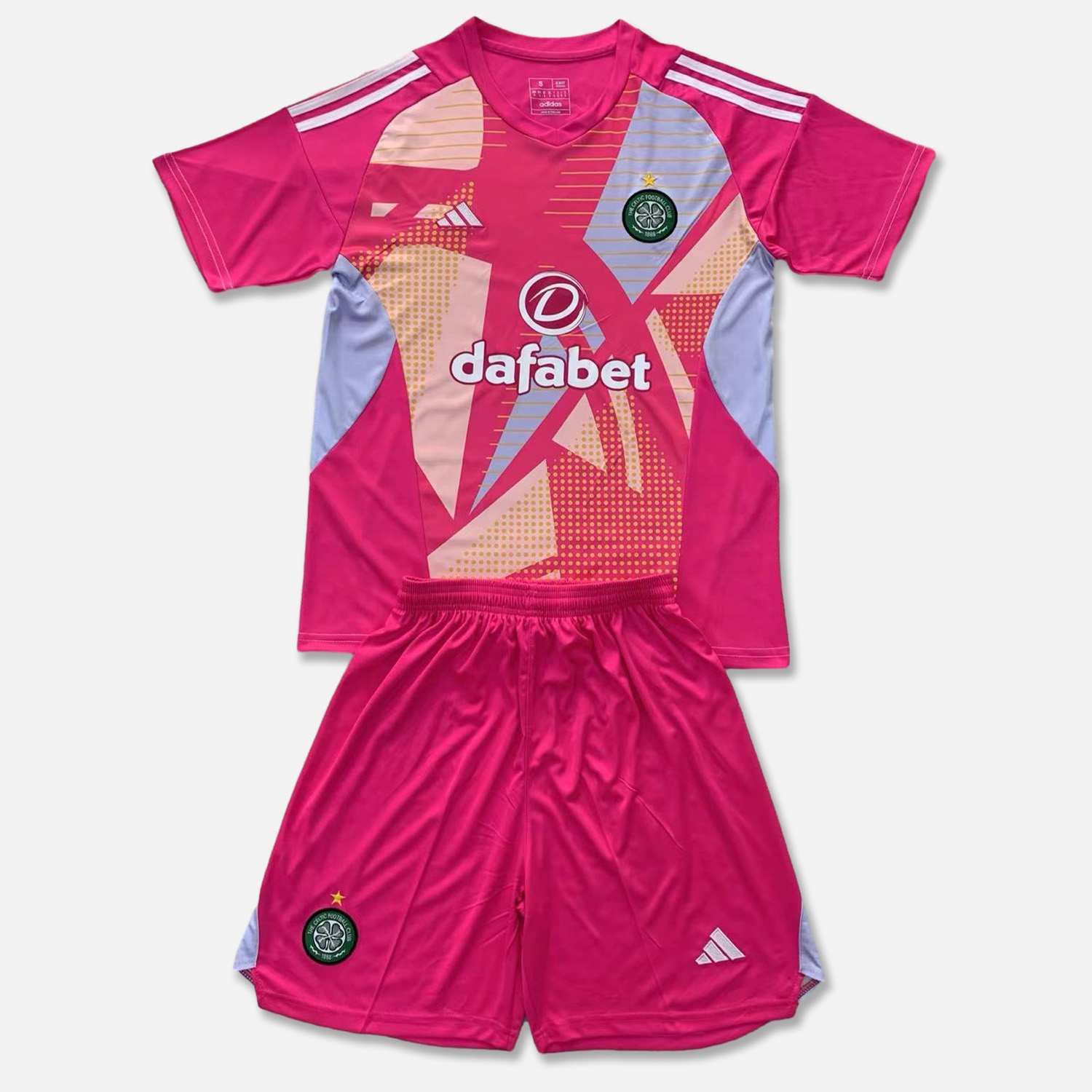 Celtic 24-25 Pink Goalkeeper Men's Adult Jersey Set - Fans Version - ReplicasJersey
