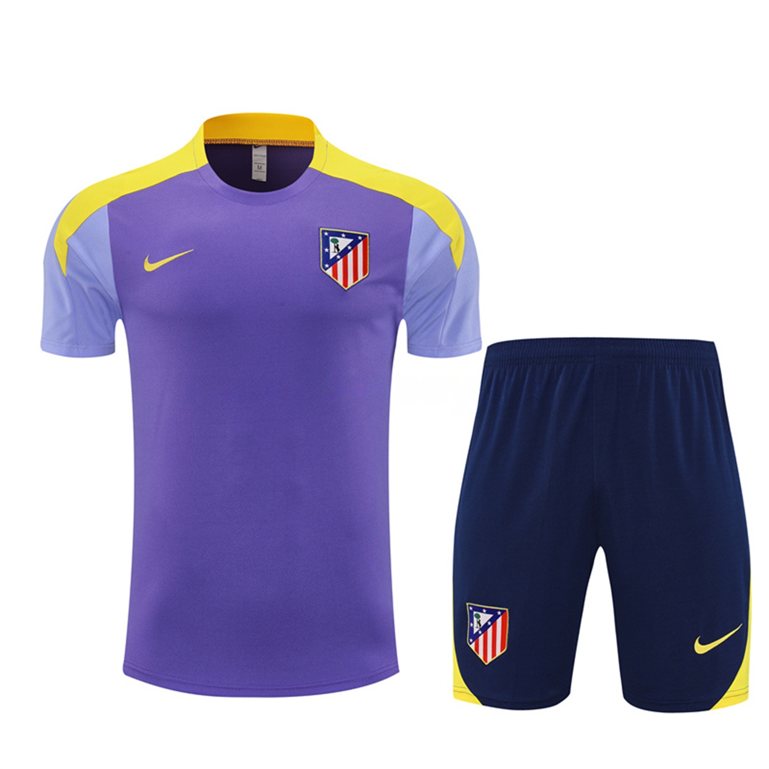 Atletico Madrid 25-26 Kids Short-Sleeve Training Set - Purple Top & Royal Blue shorts - ReplicasJersey