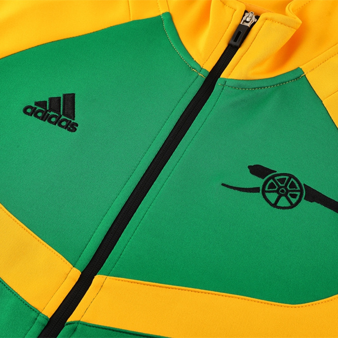 Arsenal 24-25 Jacket Training Tracksuit - Green Top and Black Pants - ReplicasJersey