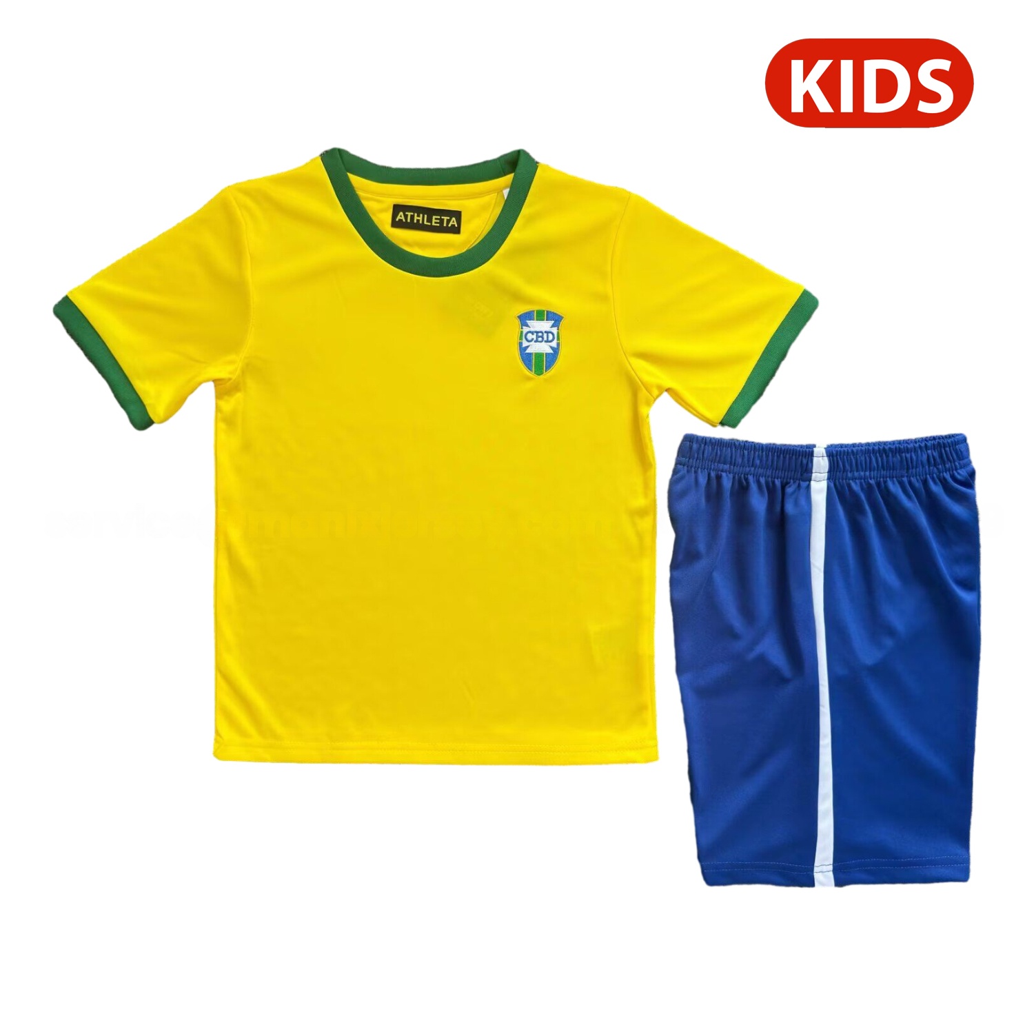 Retro Brazil 1970 Home Kids Kit - ReplicasJersey