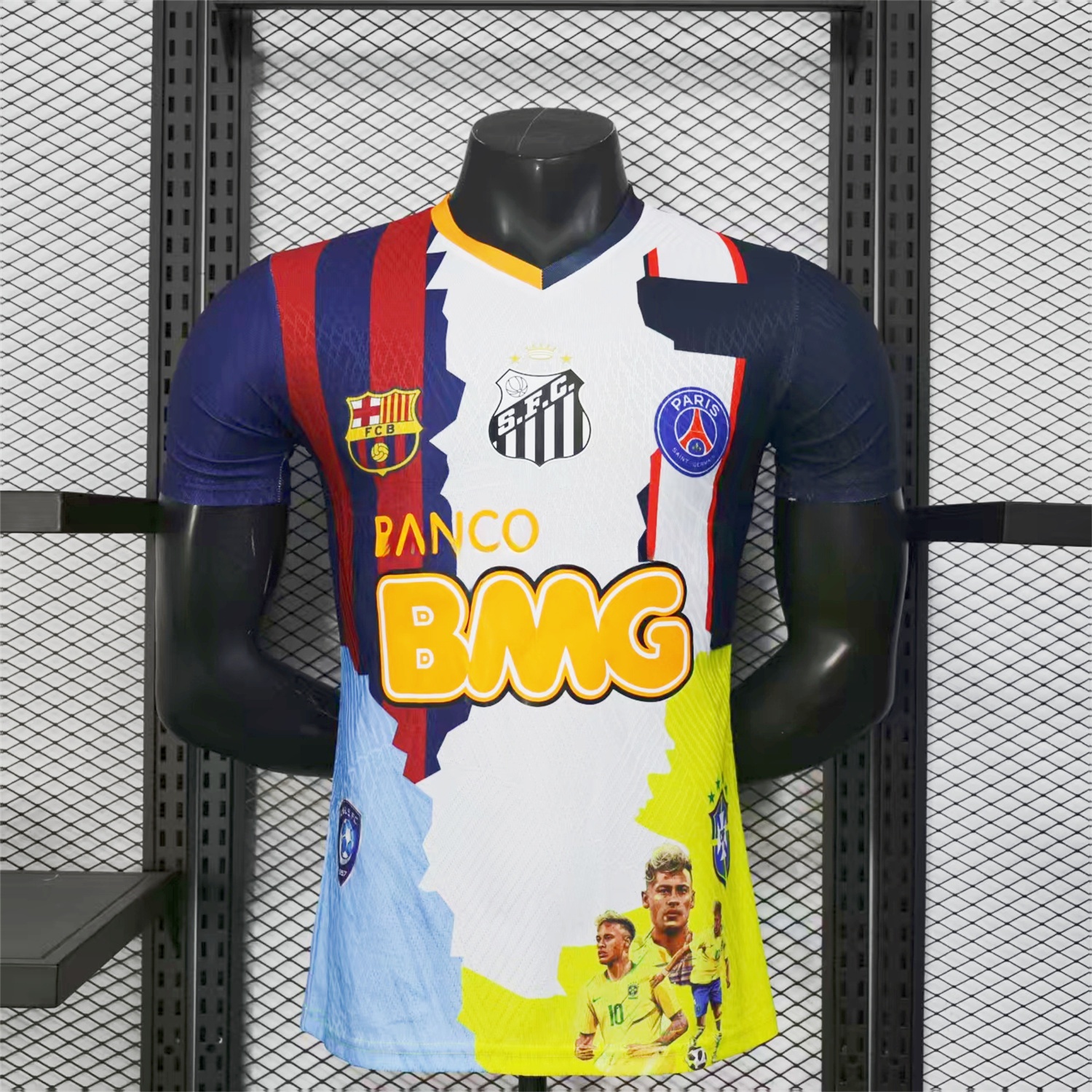 Neymar Career Commemorative Jersey - Player Version - B.A.R.S.A Brazil Paris Saint-Germain PSG Santos Al Hilal SFC - ReplicasJersey