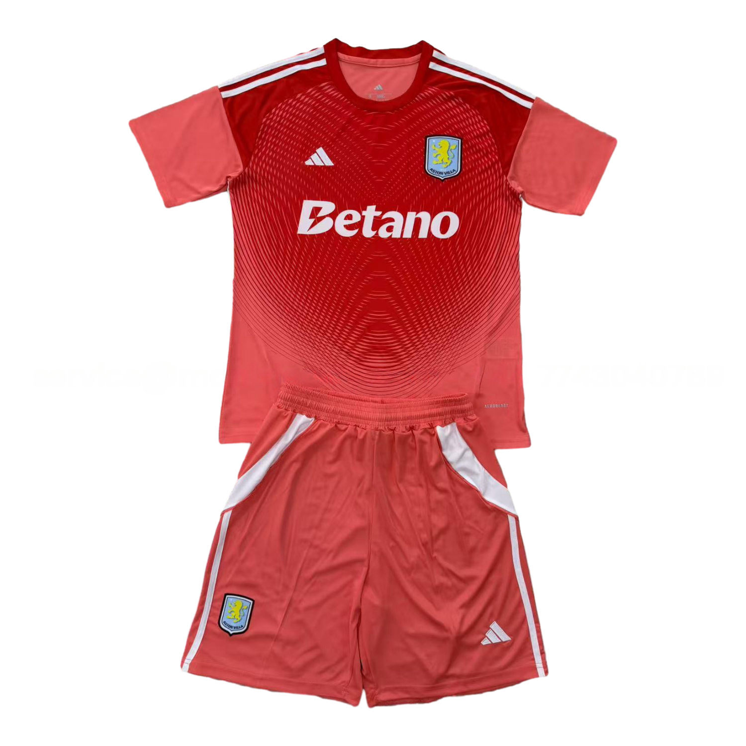 Aston Villa 25-26 Red Goalkeeper Men's Adult Jersey Set - Fans Version - ReplicasJersey