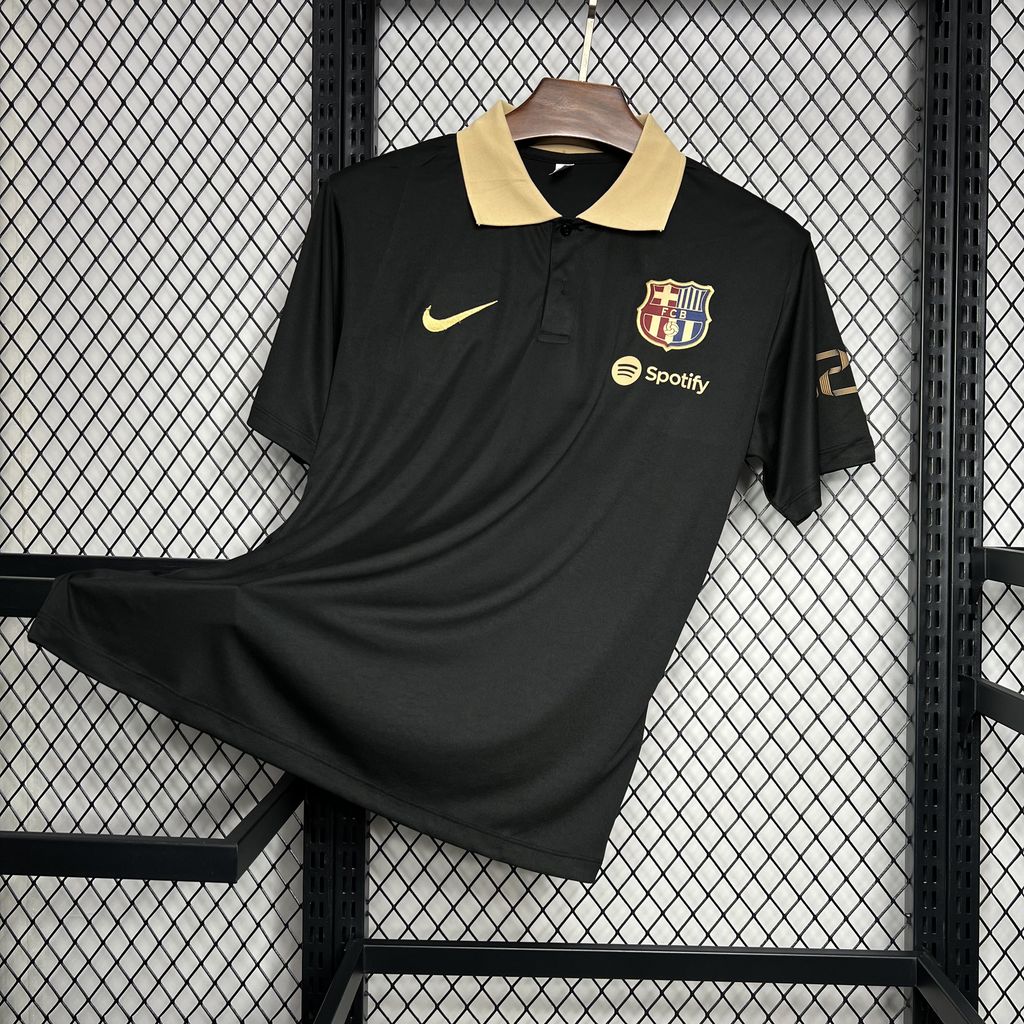 B.A.R.S.A 24-25 Black Gold Polo Shirt - Fans Version - ReplicasJersey