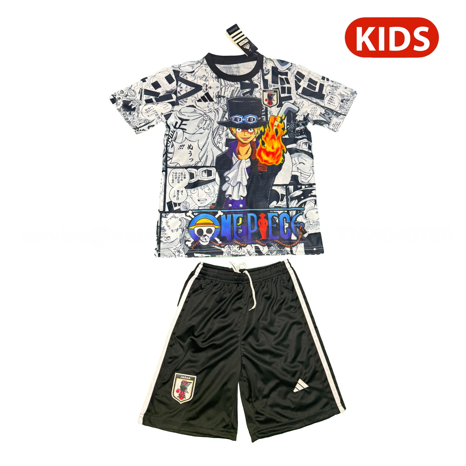 Japan 25-26 One Piece Sabo White Special Kids Kit - ReplicasJersey