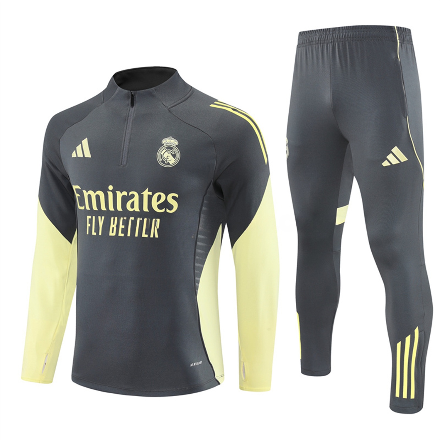 Real Madrid 25-26 Long Sleeves Training Set - Gray Top & Gray Pants - ReplicasJersey