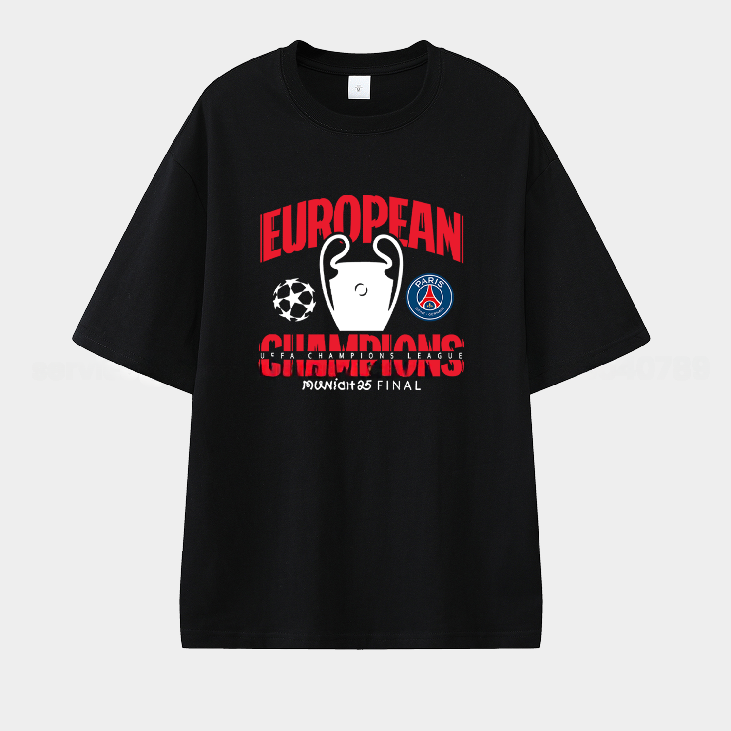 Paris Saint-Germain PSG 2025 European Champions Winner Unisex Pure Cotton T-shirt - ReplicasJersey