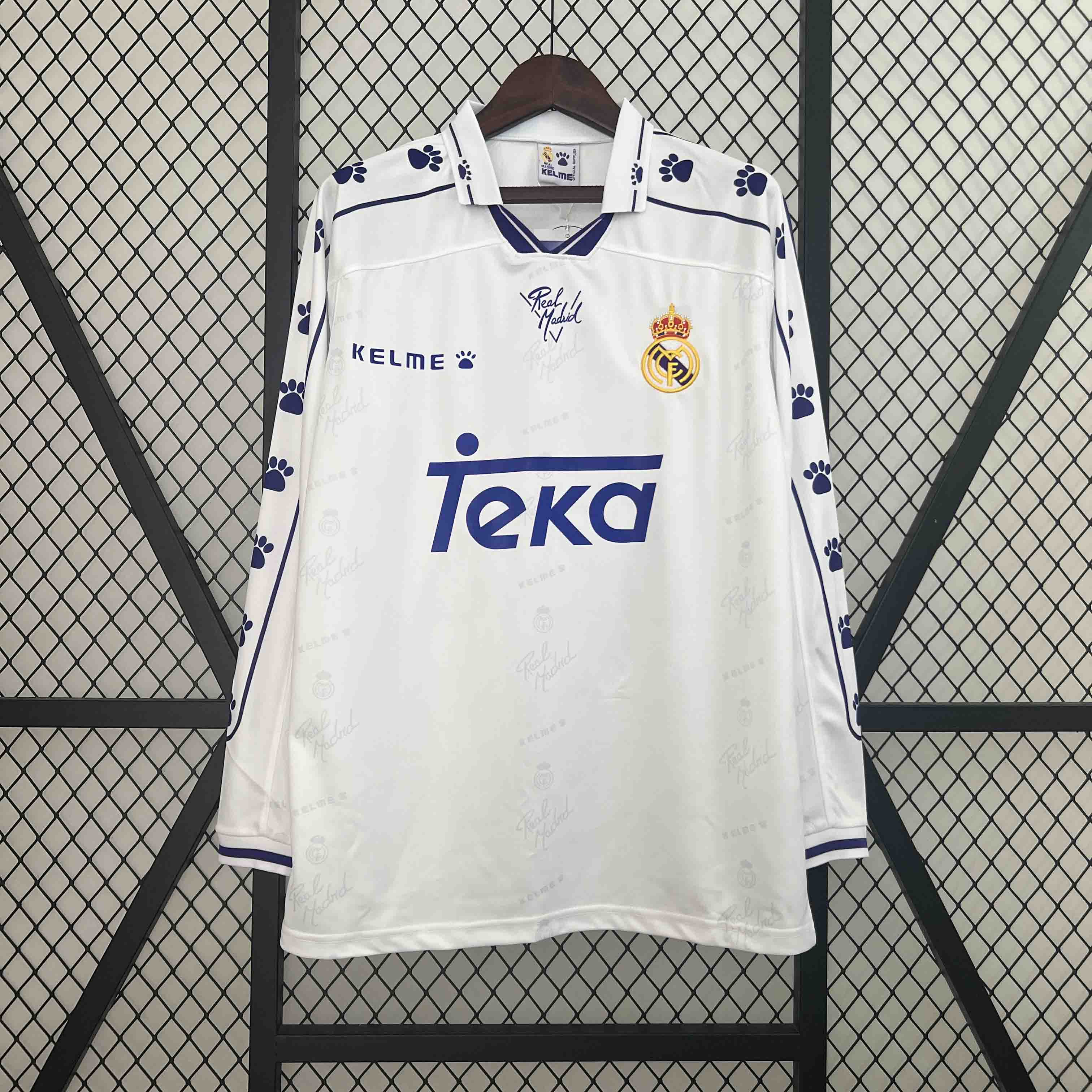 Retro Real Madrid 1994-96 Home Long Sleeve Jersey - ReplicasJersey
