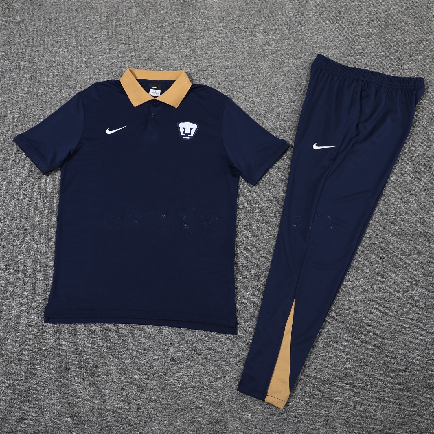 Pumas UNAM 25-26 POLO Short-Sleeve Training Set - Deep Blue Top and Pants - ReplicasJersey