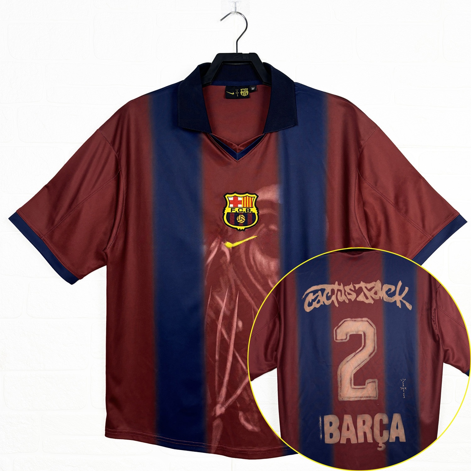 B.A.R.S.A x Travis Scott 2000-01 Home Retro Style Skeleton Jersey With Back Printing - Fans Version - ReplicasJersey