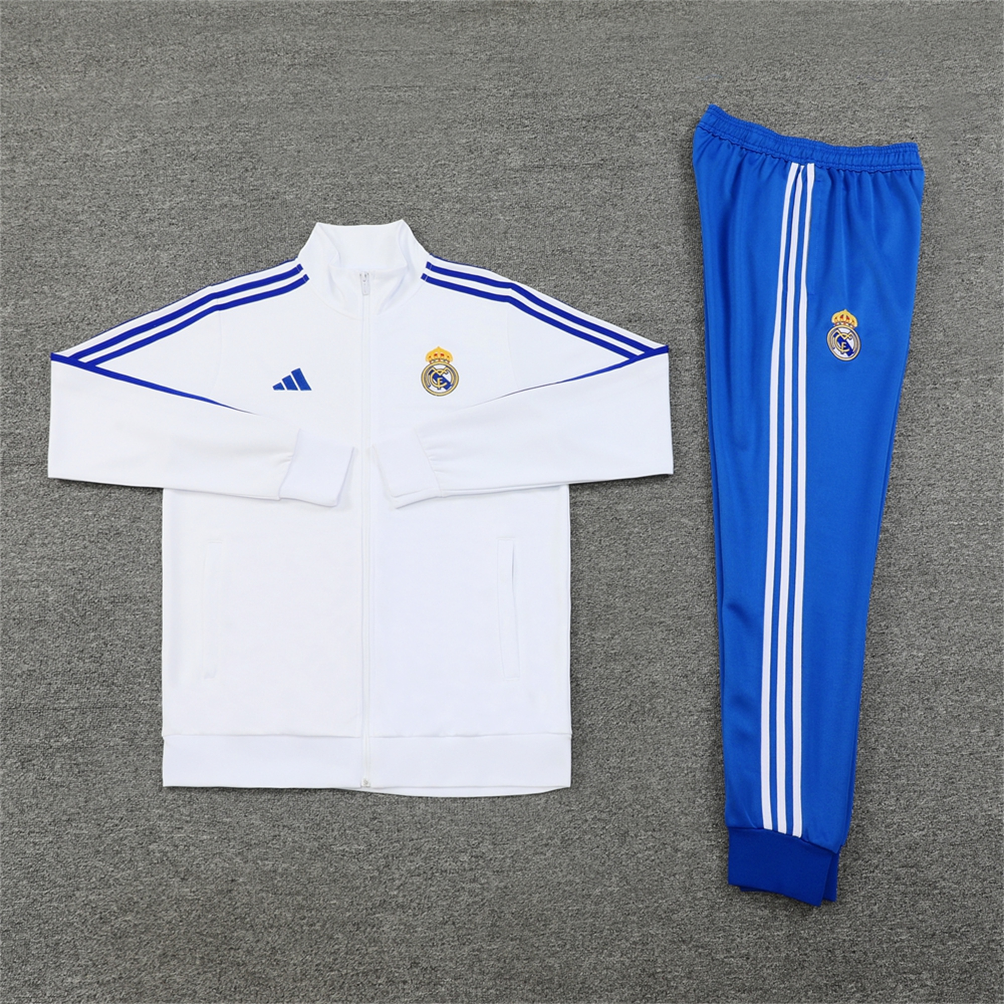Real Madrid 24-25 Jacket Training Tracksuit - Blue & White - ReplicasJersey