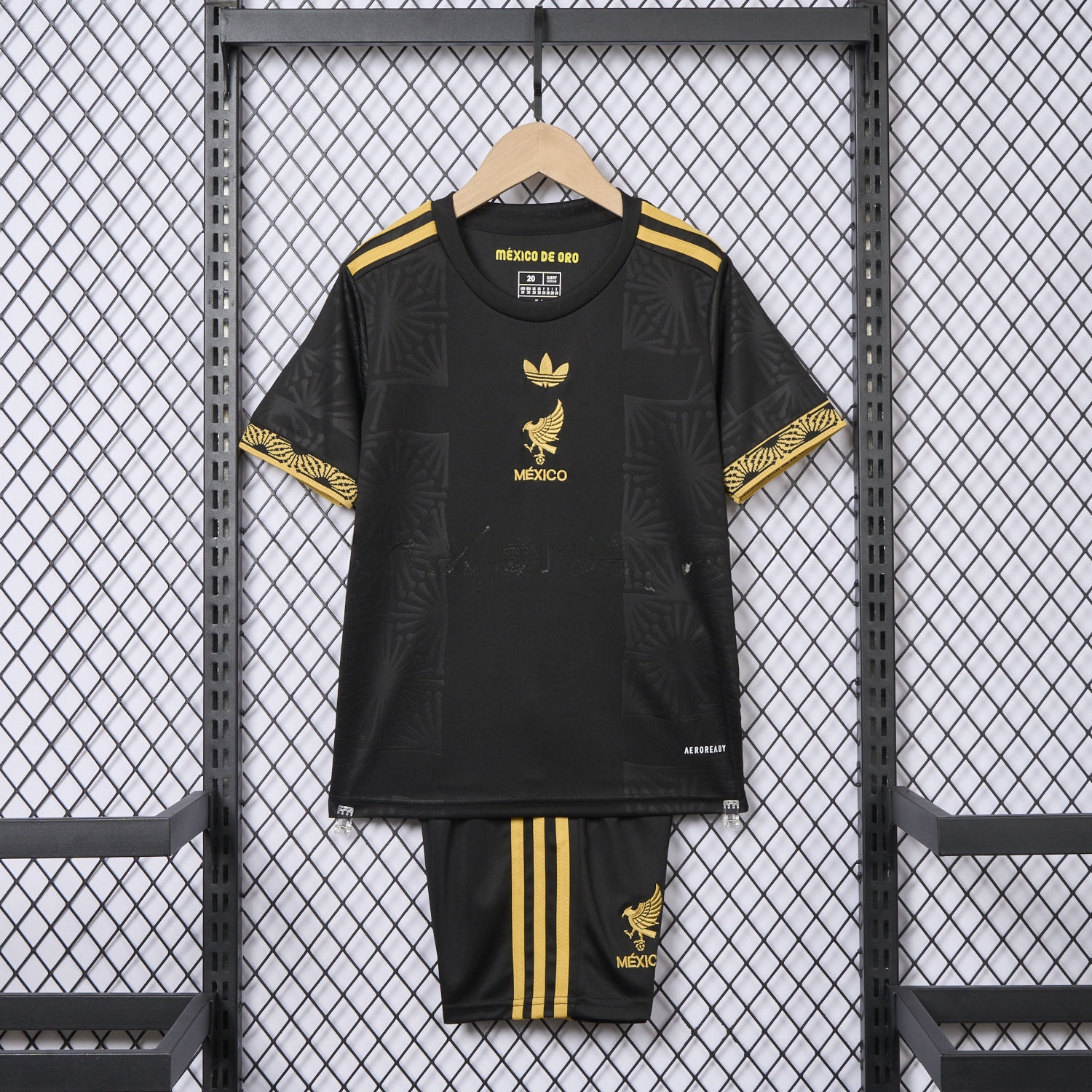 Mexico 2025 Gold Cup Black Kids Kit - ReplicasJersey