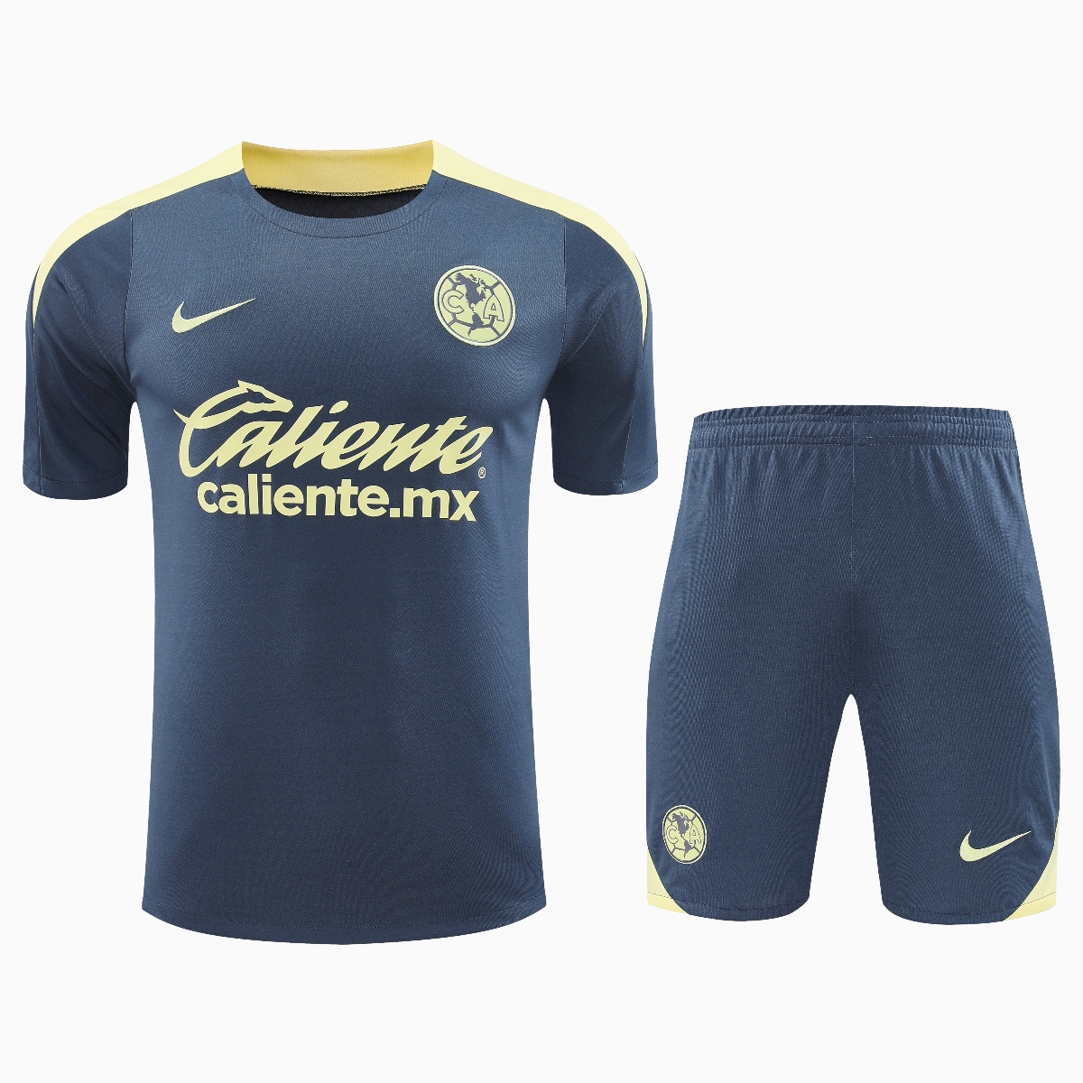 Club América 24-25 Short-Sleeve Training Set - Grey Top & Shorts - ReplicasJersey