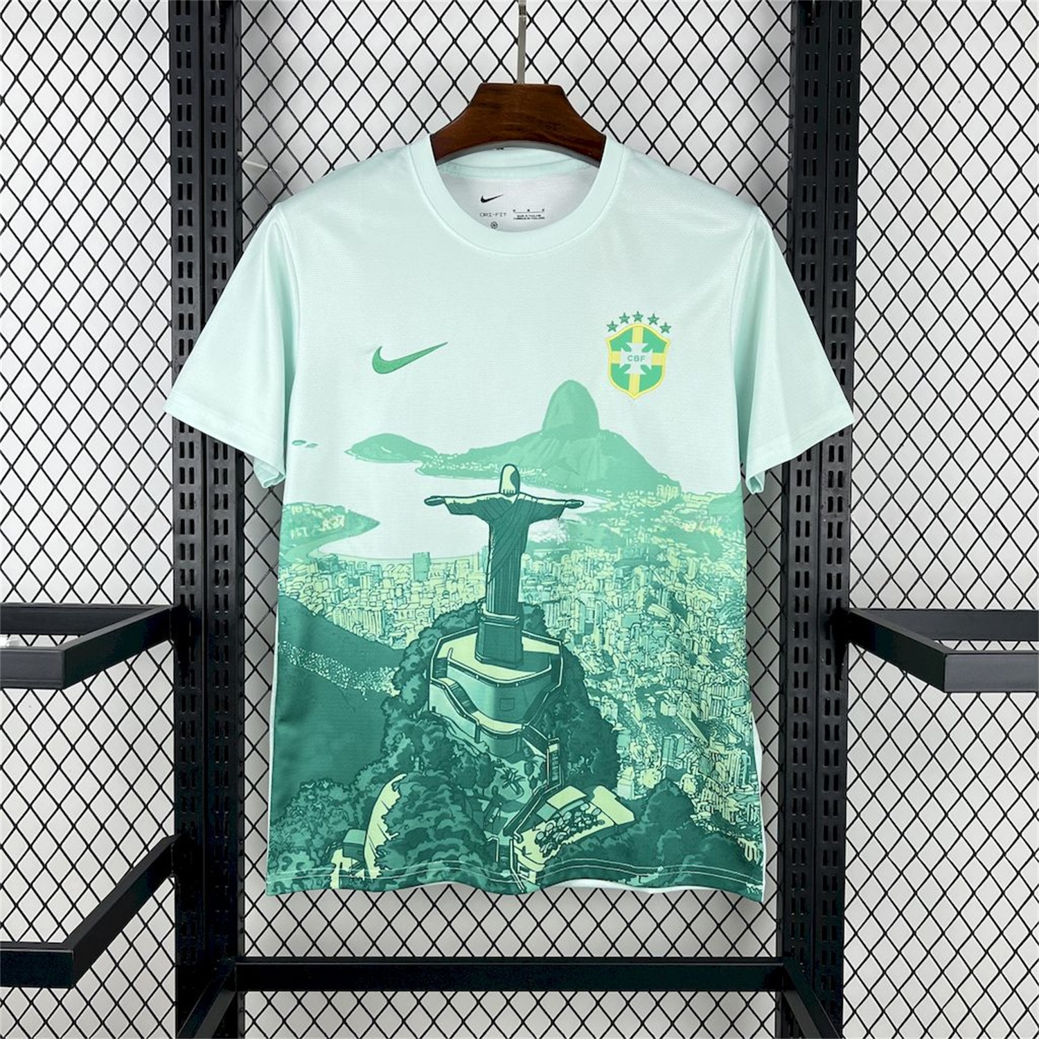 Brazil 25-26 Light Green Jesus Statue Special Jersey - Fans Version - ReplicasJersey