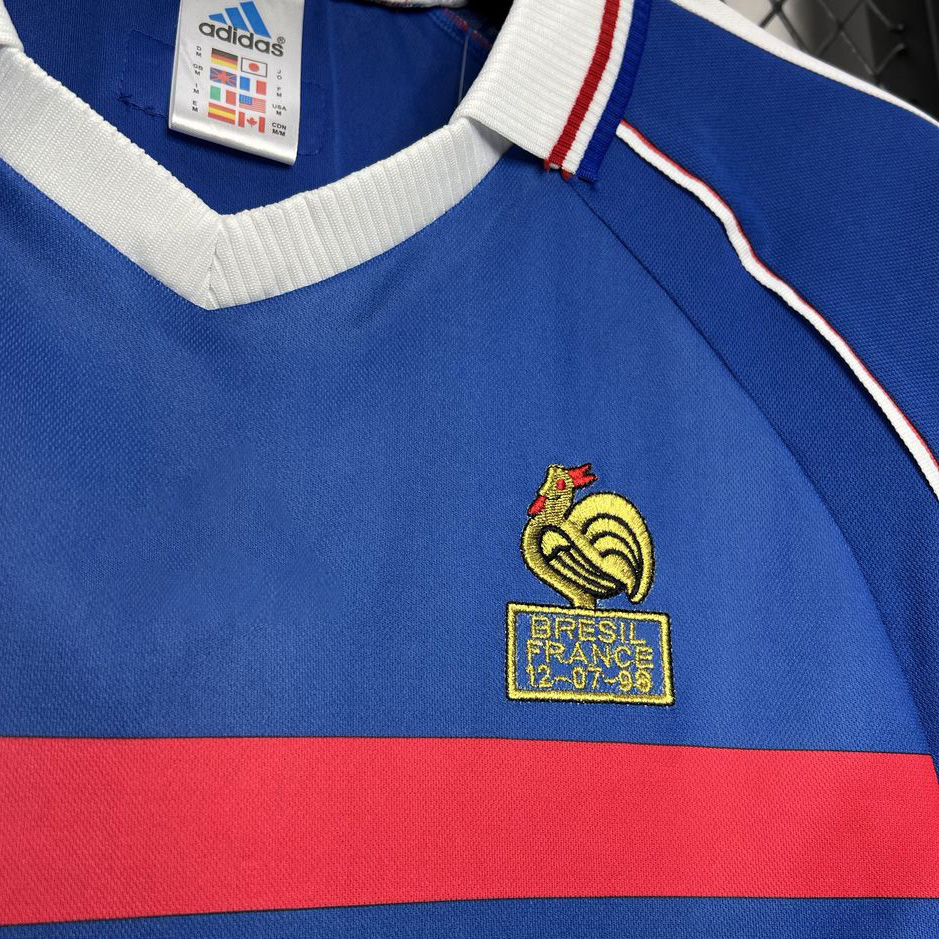 Retro France 1998 Home Stadium Jersey - ReplicasJersey