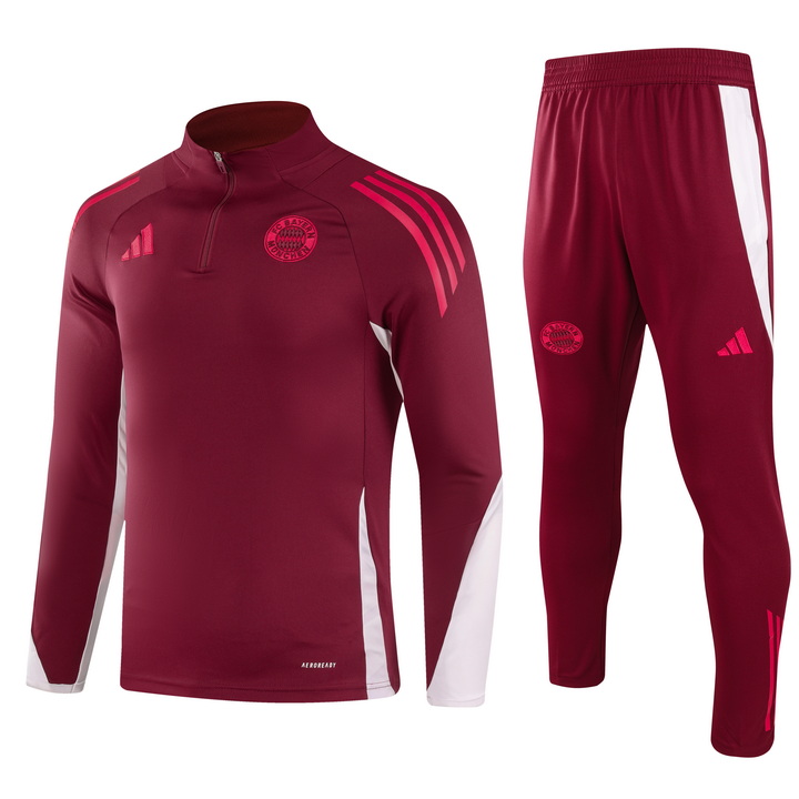 Bayern Munich 24-25 Kids Long Sleeve Training Set - Deep Red - ReplicasJersey