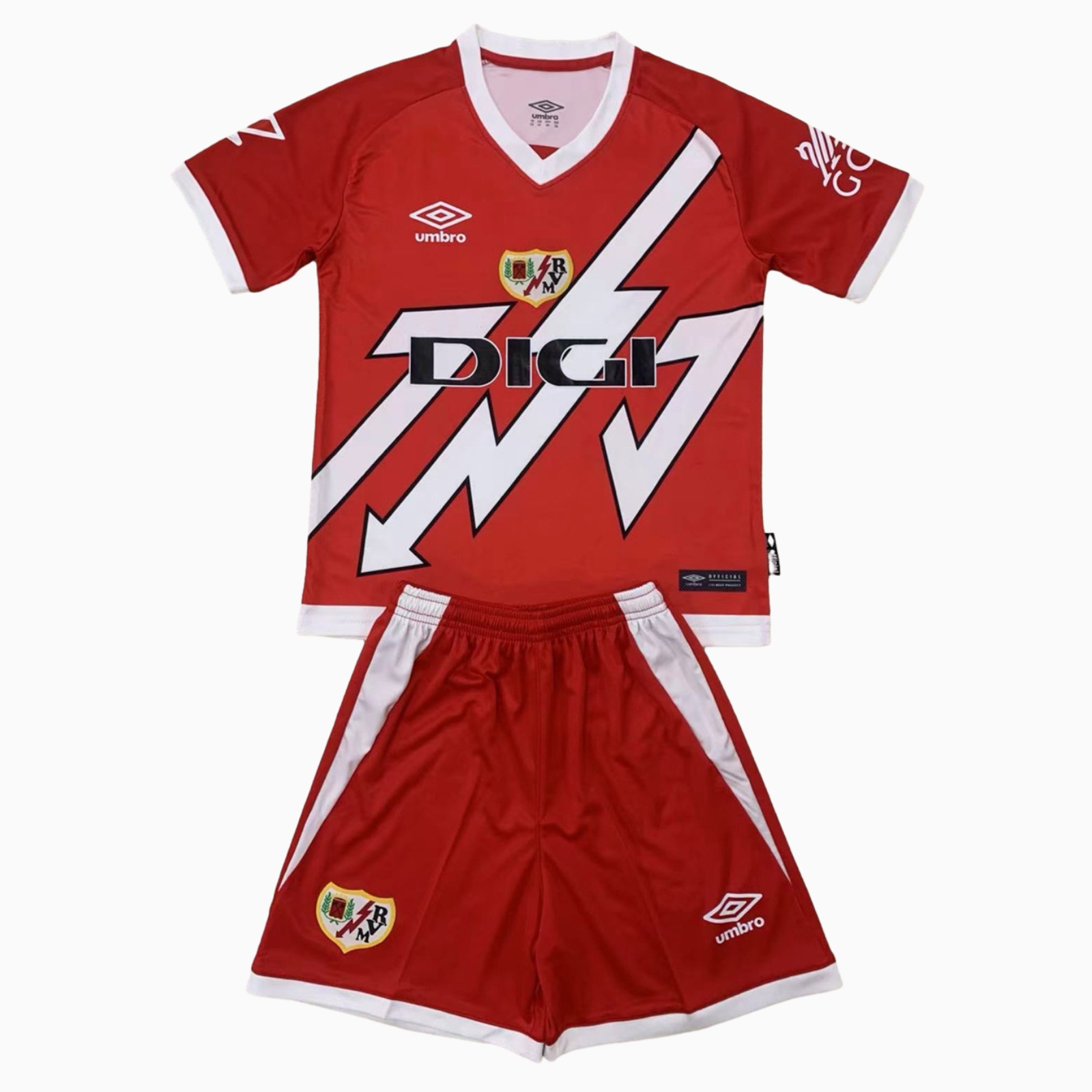 Rayo Vallecano 24-25 Away Men's Adult Jersey Set - Fans Version - ReplicasJersey