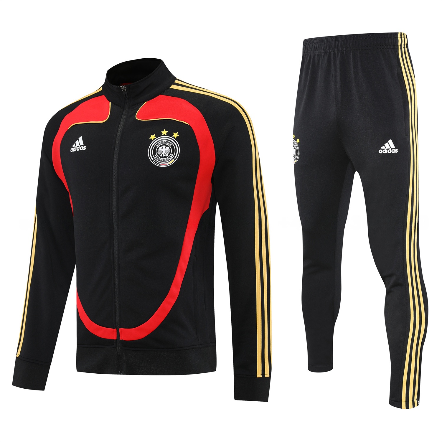 Germany 25-26 Jacket Training Tracksuit - Black Jackets & Black Pants - ReplicasJersey
