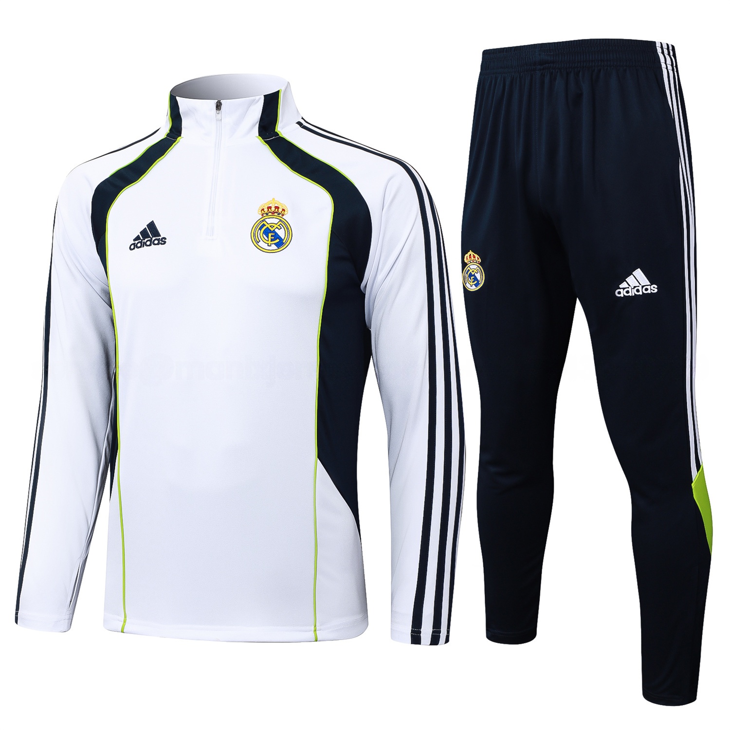 Real Madrid 25-26 Long Sleeve Training Set - White Urban Purist Style and Deep Blue Pants - ReplicasJersey