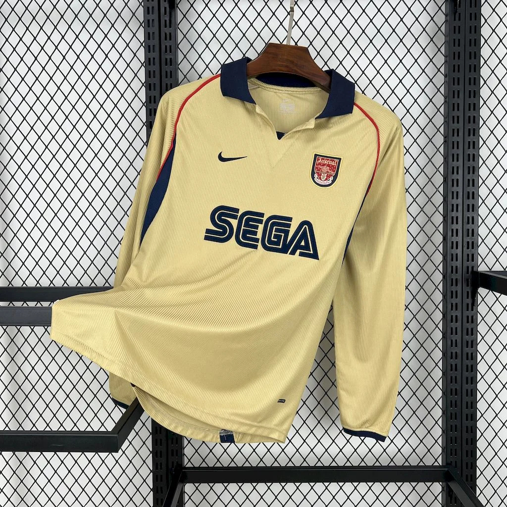 Retro Arsenal 2001-02 Away Long Sleeves Jersey - ReplicasJersey