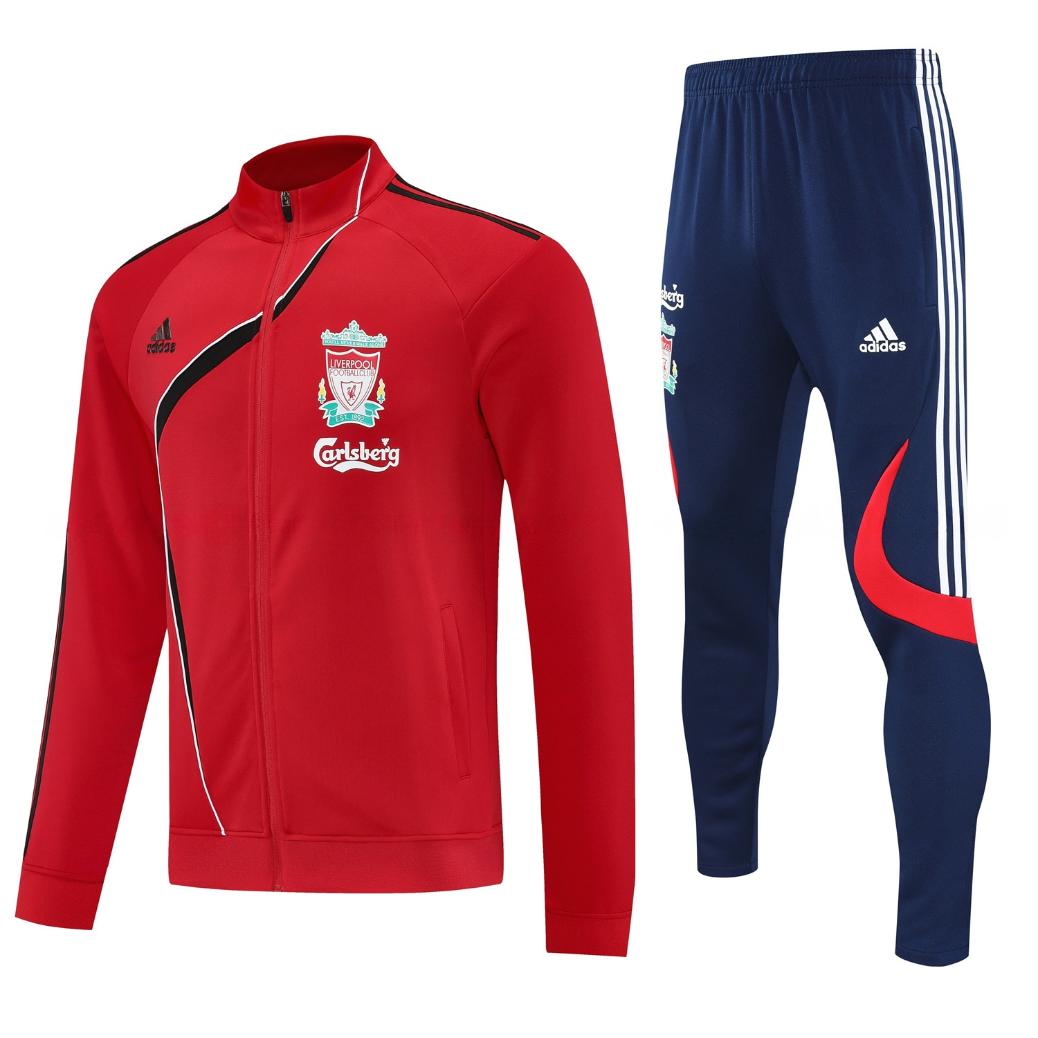 Liver.pool 25-26 Jacket Training Tracksuit - Red Jackets & Deep Blue Pants - ReplicasJersey