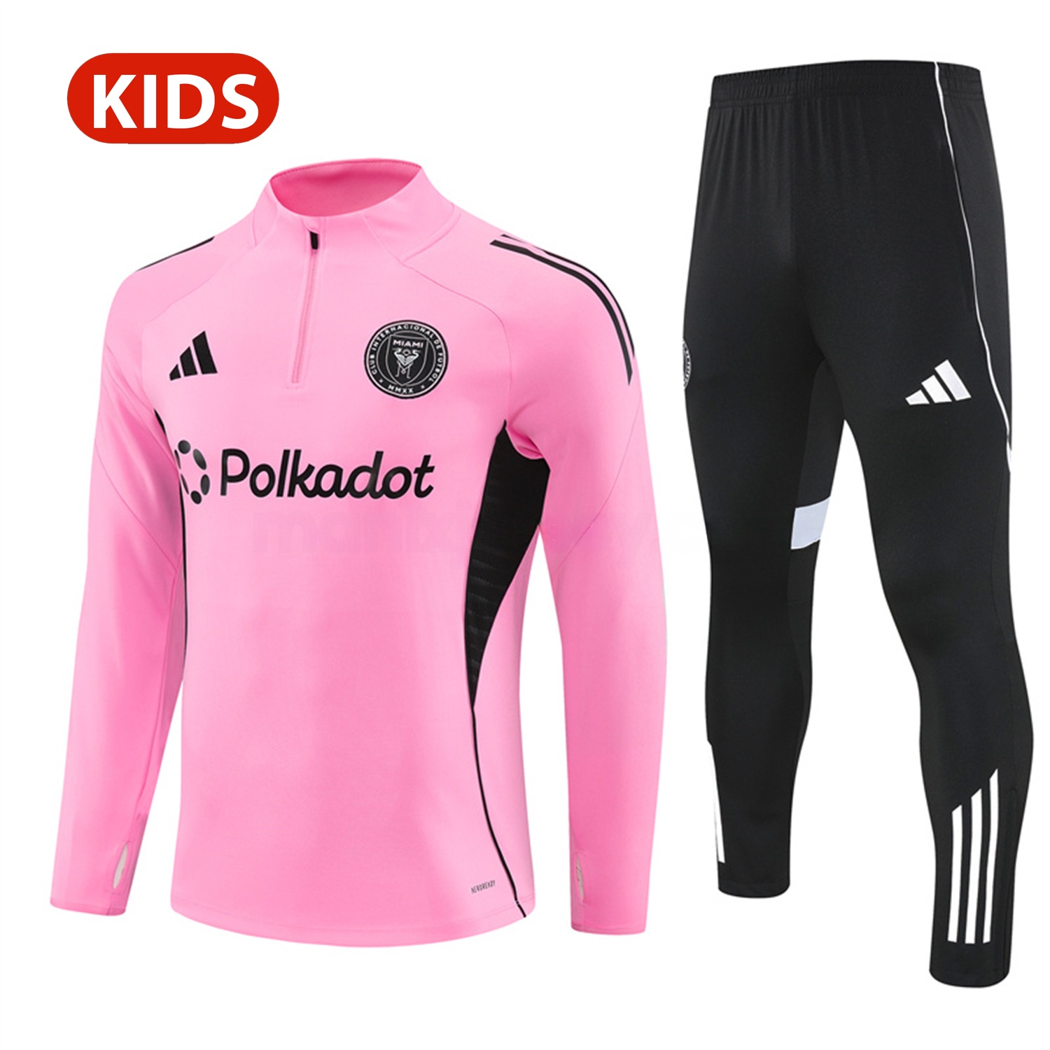 INT M.A.M 25-26 Kid Long Sleeves Training Set - Pink Top & Black Pants - ReplicasJersey