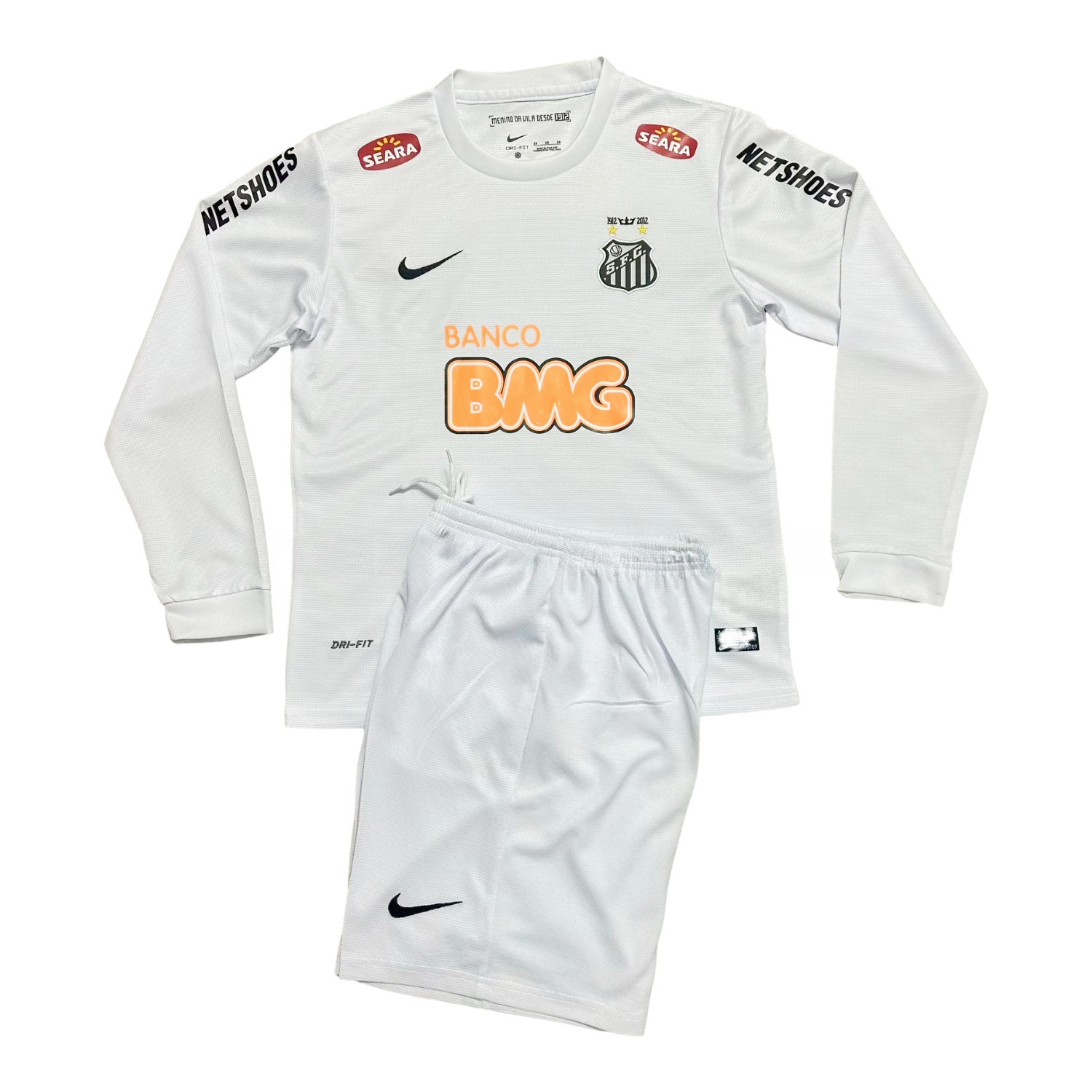 Retro Santos 2012 Home Long Sleeves Kids Kit - ReplicasJersey