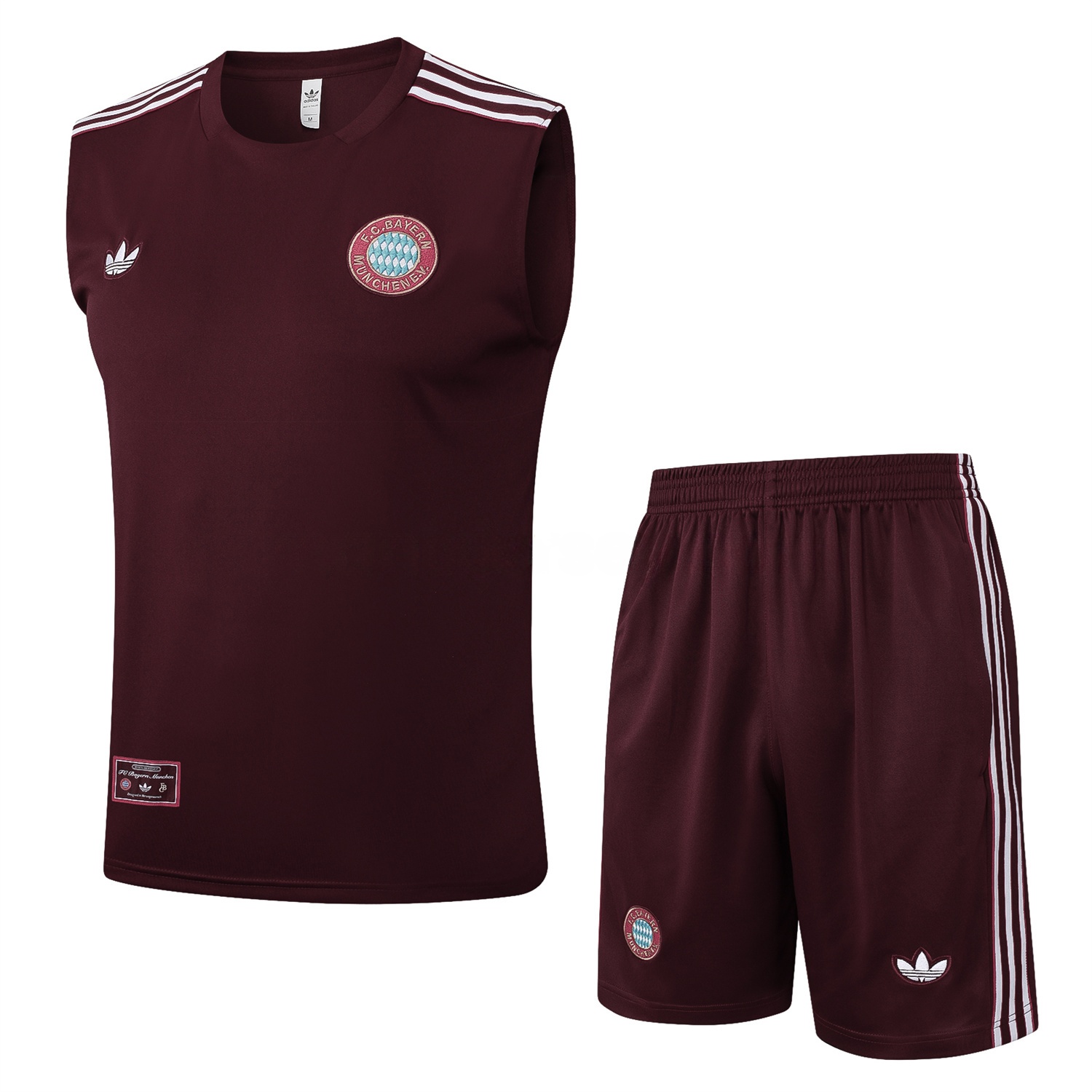 Bayern Munich 25-26 Throwback Trefoil Vest Training Set - Deep Red - ReplicasJersey
