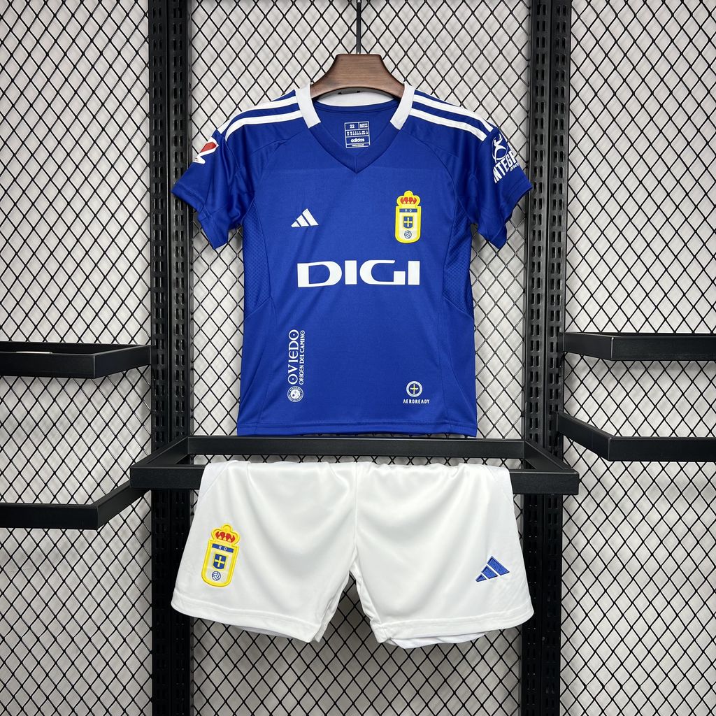 Real Oviedo 24-25 Home Kids Kit - ReplicasJersey