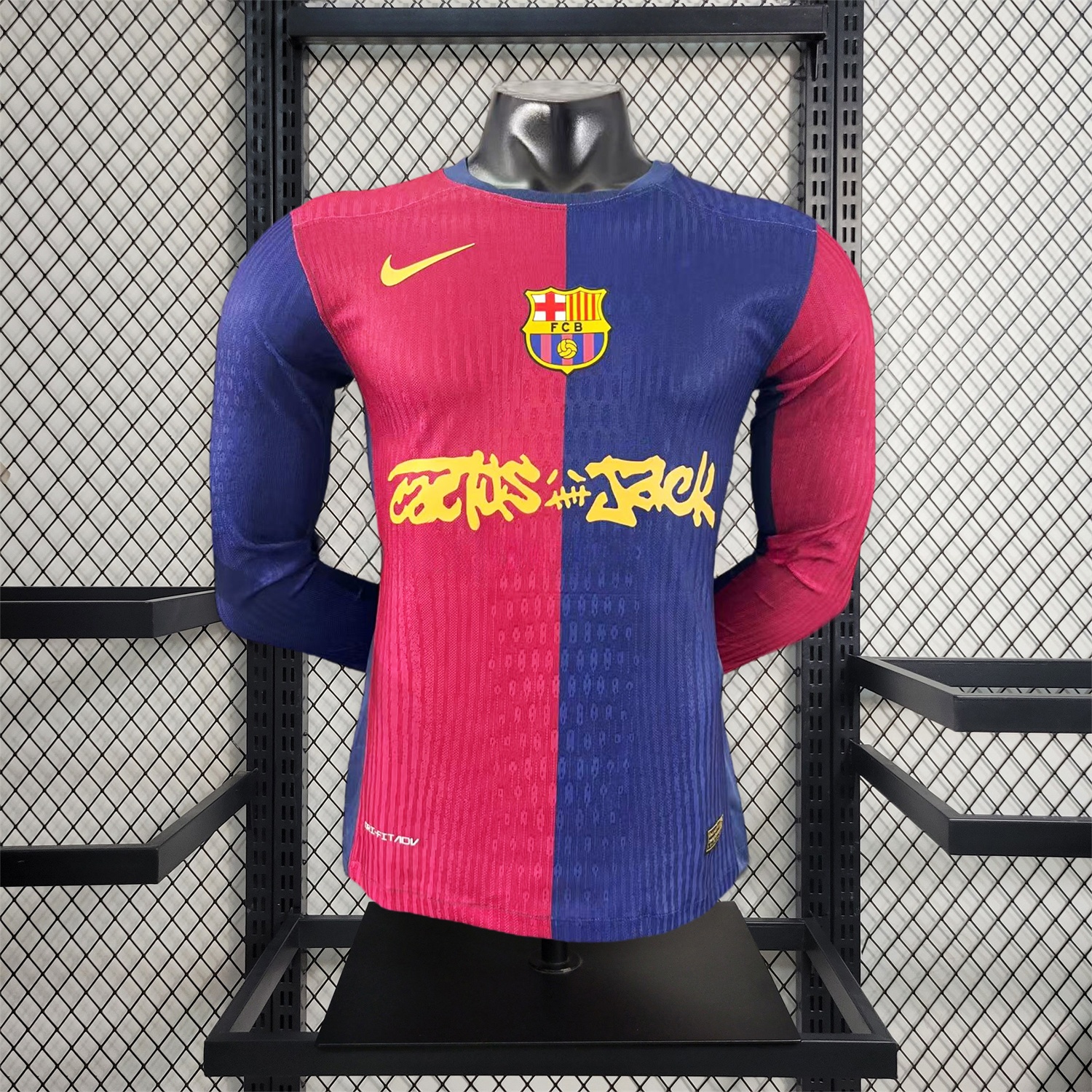 B.A.R.S.A x Travis Scott 24-25 Home Long Sleeves Jersey - Player Version - ReplicasJersey