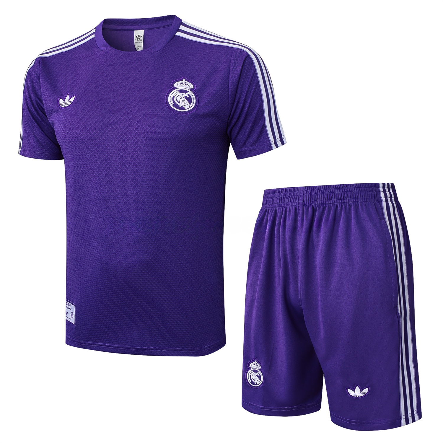 Real Madrid 25-26 Throwback Trefoil Short-Sleeve Training Set - Purple - ReplicasJersey