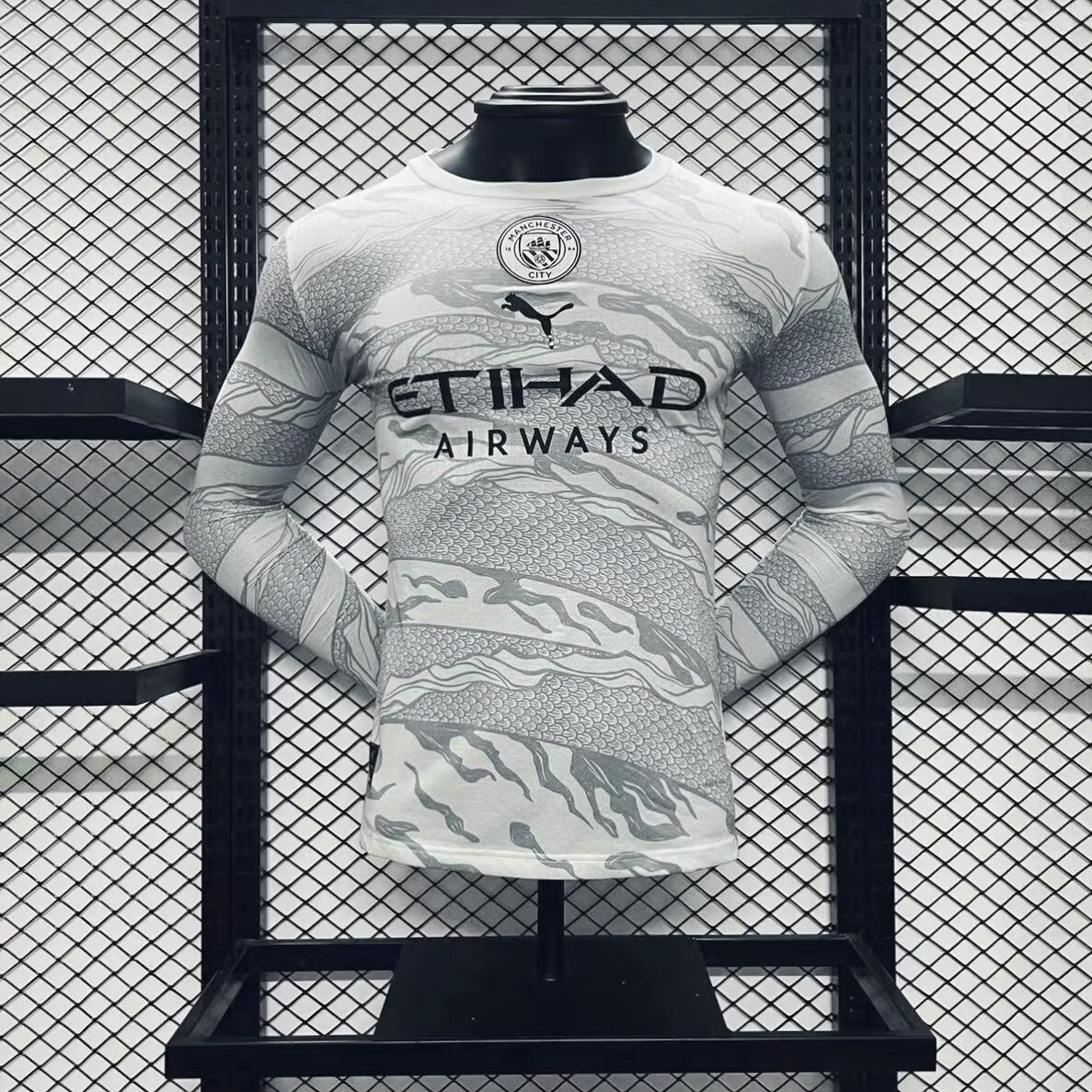 Manchester City 2024 Chinese New Year Pre-match Long Sleeve Jersey - Player Version - ReplicasJersey