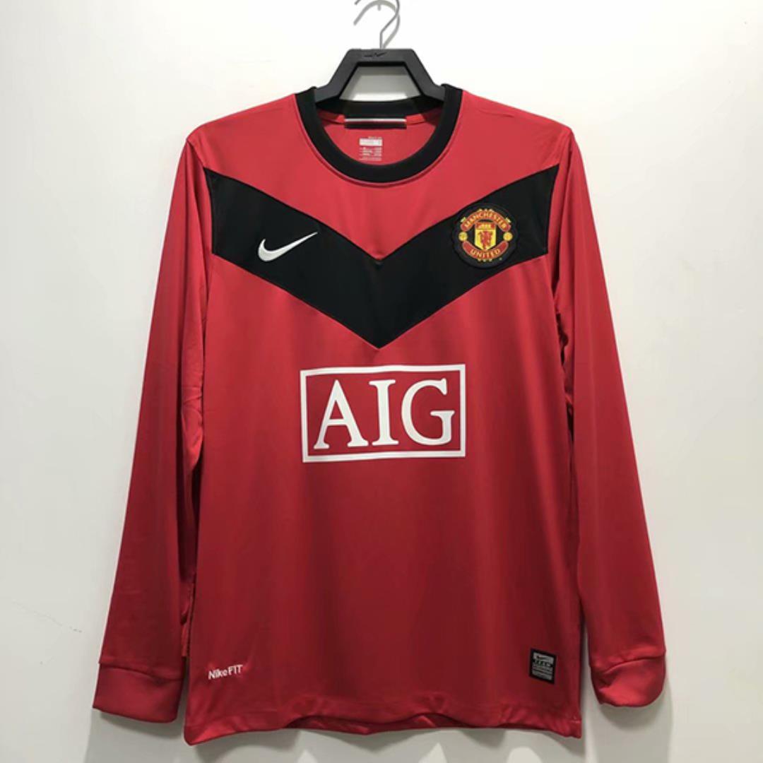 Manchester United Retro 09-10 Home Long Sleeve Jersey - ReplicasJersey