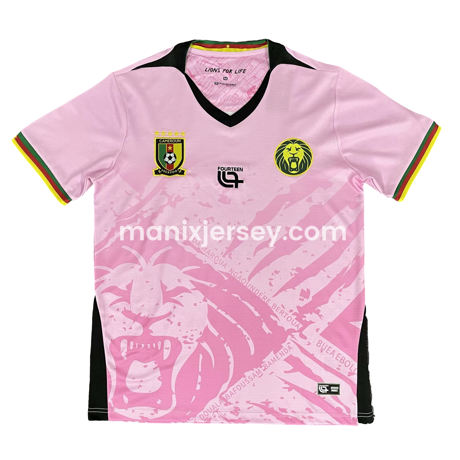 Cameroon 25-26 Pink Training Jersey - Fans Version - ReplicasJersey